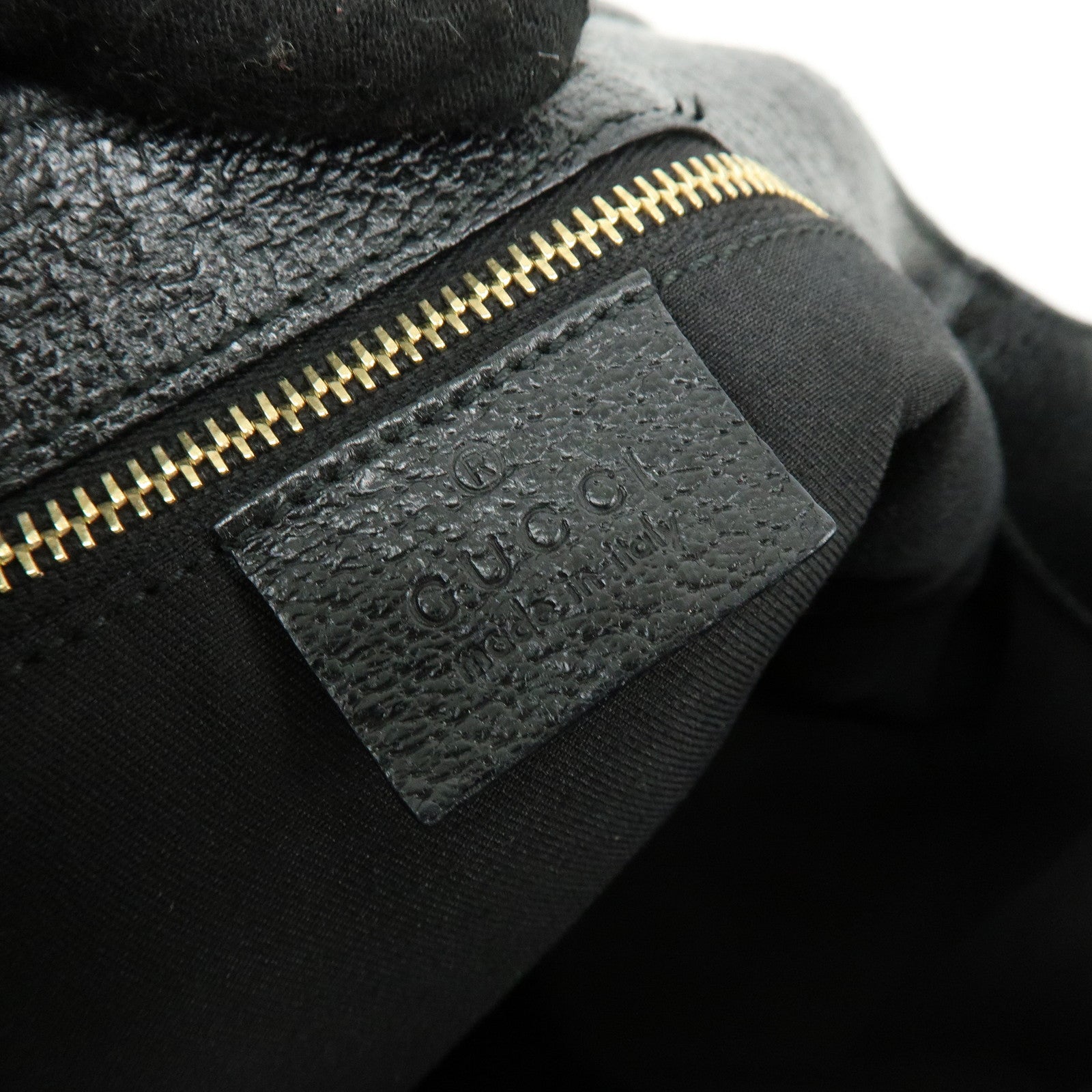 GUCCI Bamboo GG Canvas Leather Hand Bag Tote Bag Black 140203