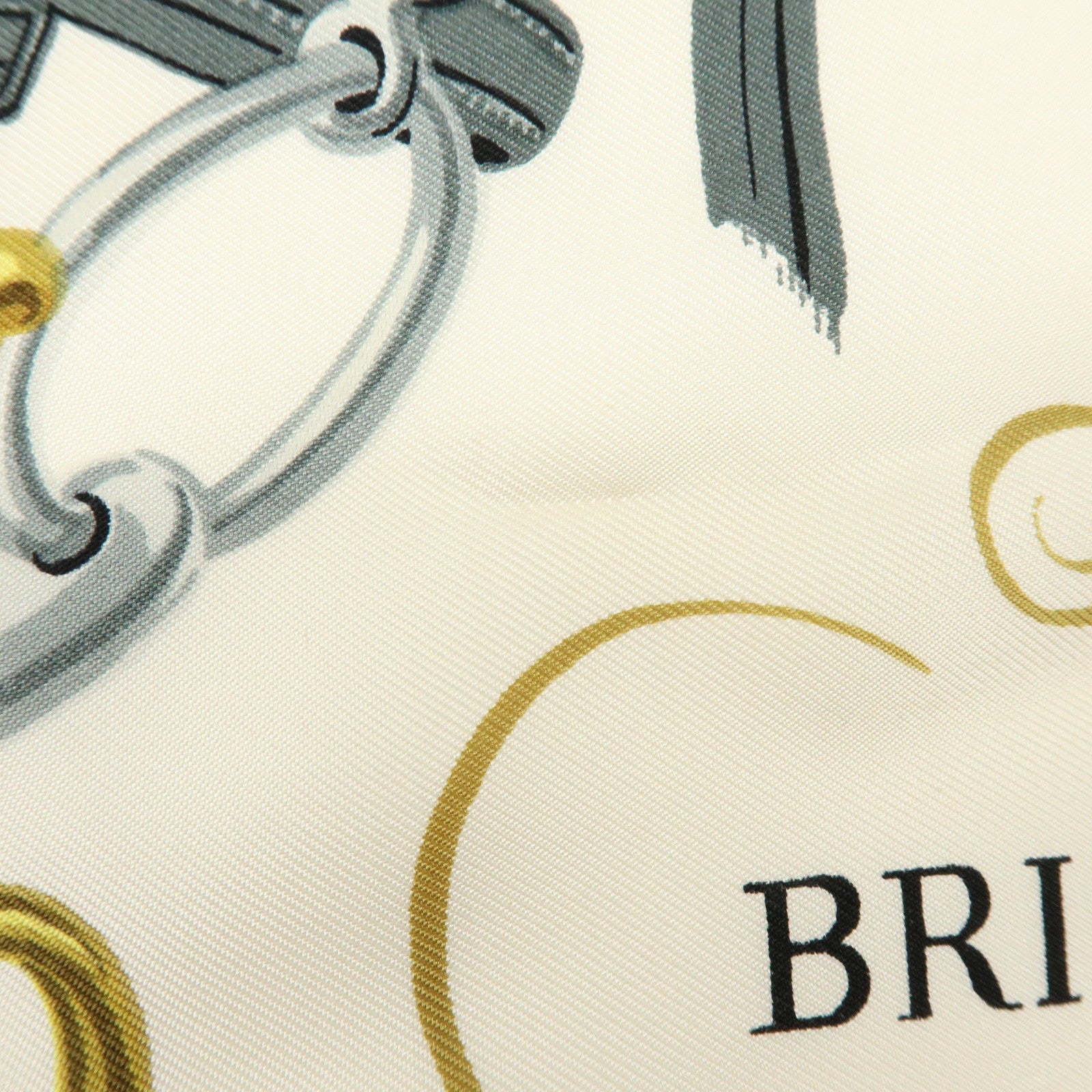 HERMES Carre 90 Silk 100% BRIDES DE GALA Scarf Ivory Blue
