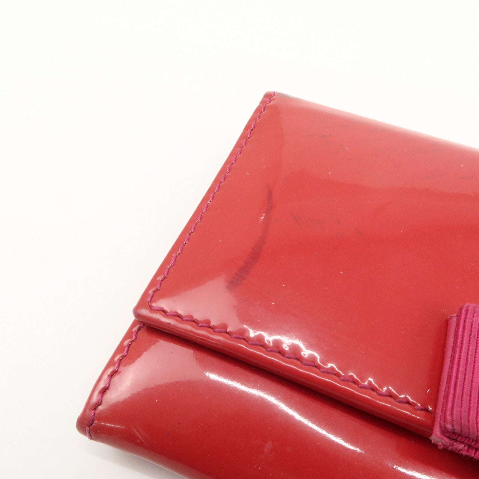 Ferragamo Set of 3 Leather Wallet Red Black Beige Used