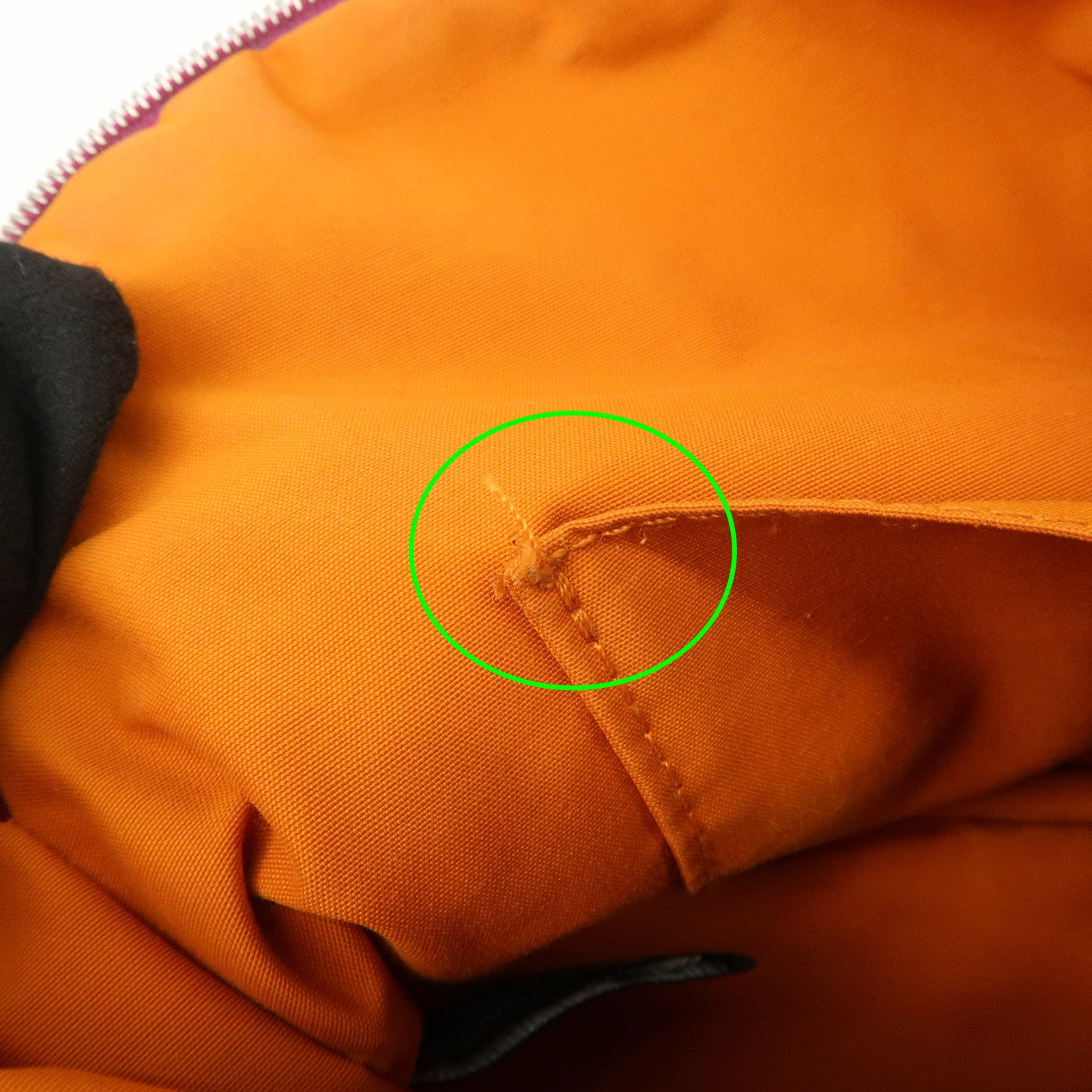 HERMES Leather Canvas Bolide Pouch Cosmetic Pouch MM Pink Used