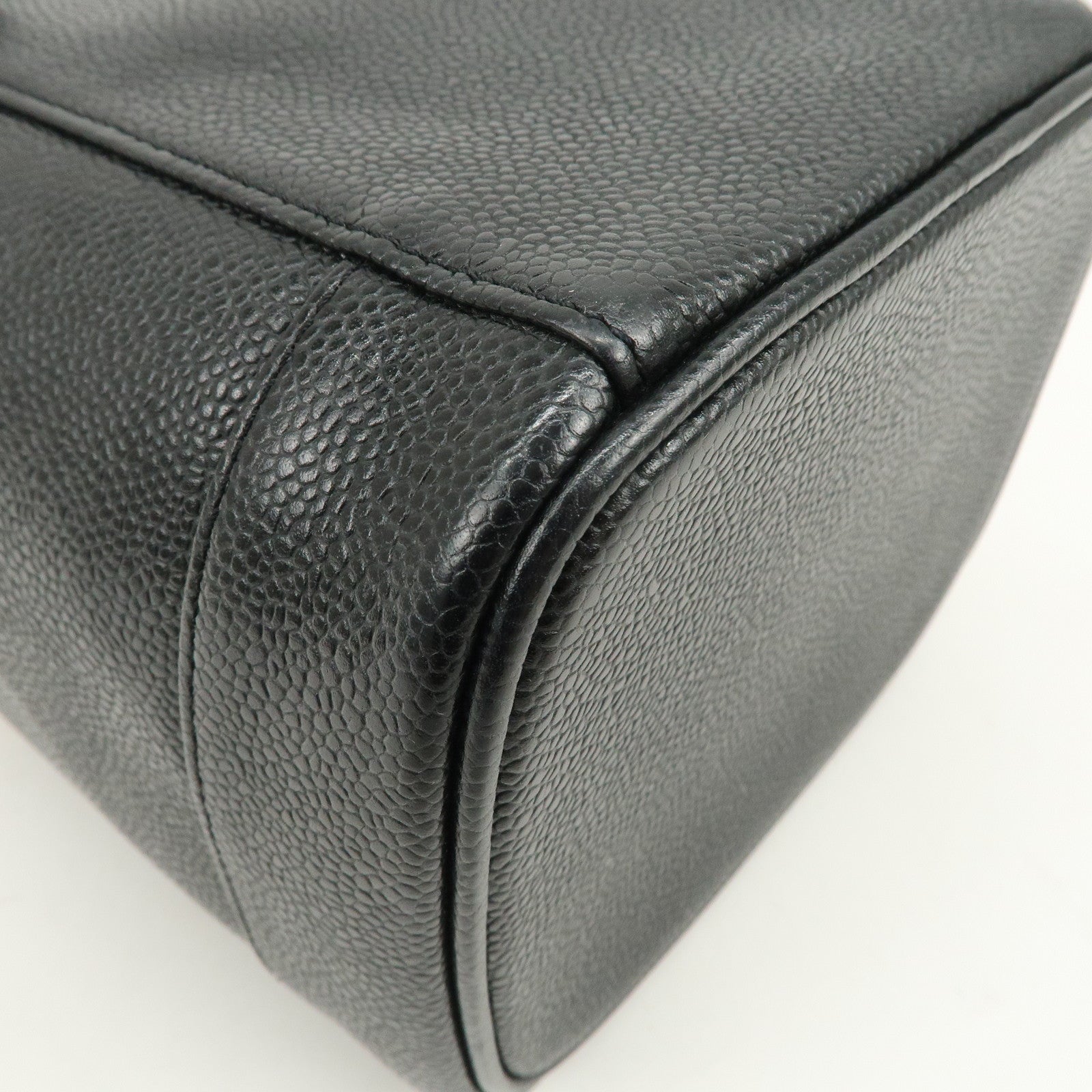 CHANEL COCO Mark Caviarskin Vanity Bag Hand Bag Black A01998