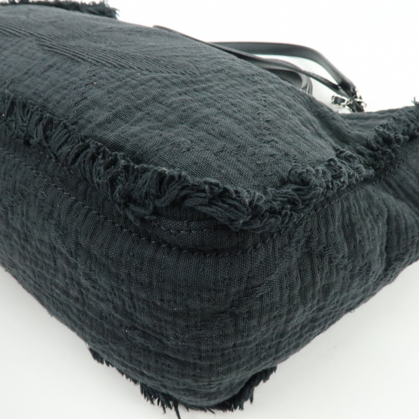 CHANEL COCO Mark Canvas Leather Chain Shoulder Bag Tote Bag A57180