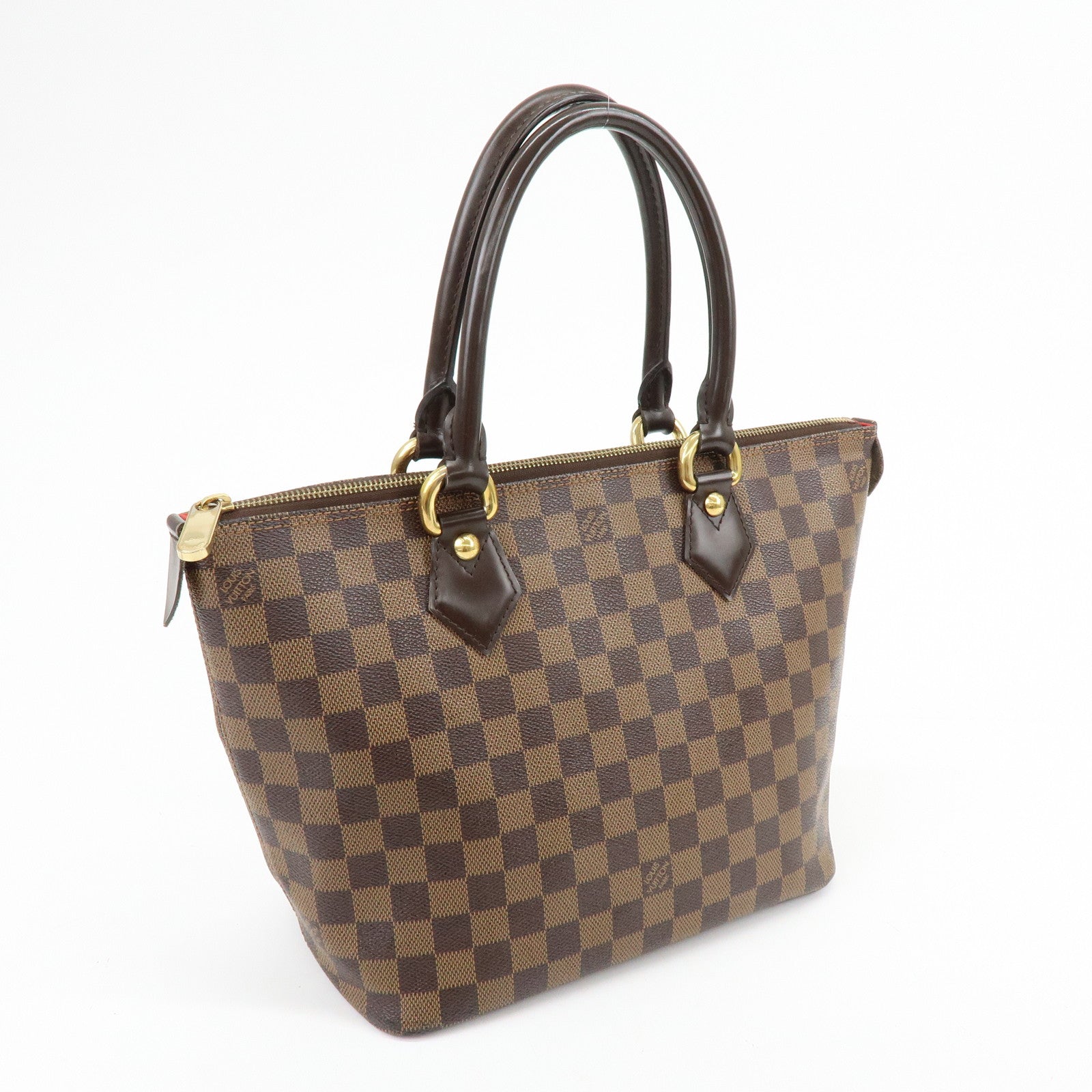Louis Vuitton Damier Ebene Saleya PM Canvas Leather Tote Bag N51183