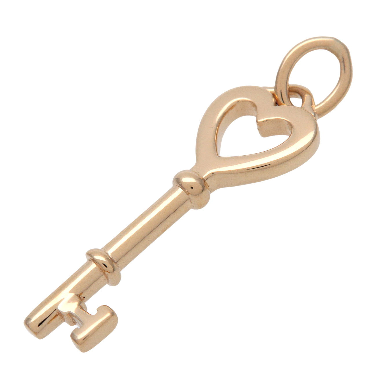 Tiffany & Co Heart Key Necklace Top Pendant Top 750YG Yellow Gold