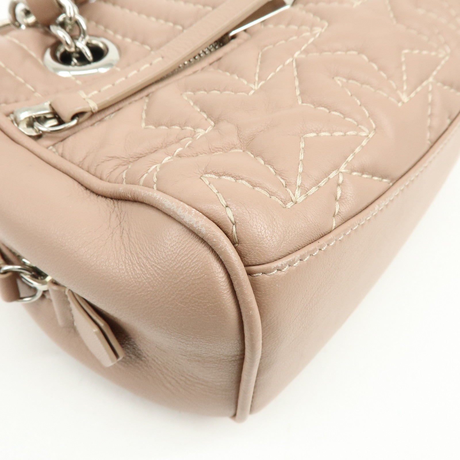 JIMMY CHOO Helia Quilting Leather Chain 2Way Bag Hand Bag Pink