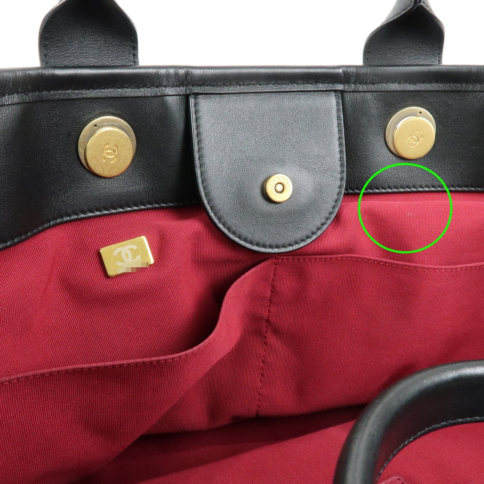 CHANEL Deauville GM Lamb Skin 2Way Shoulder Tote Bag Black A66941