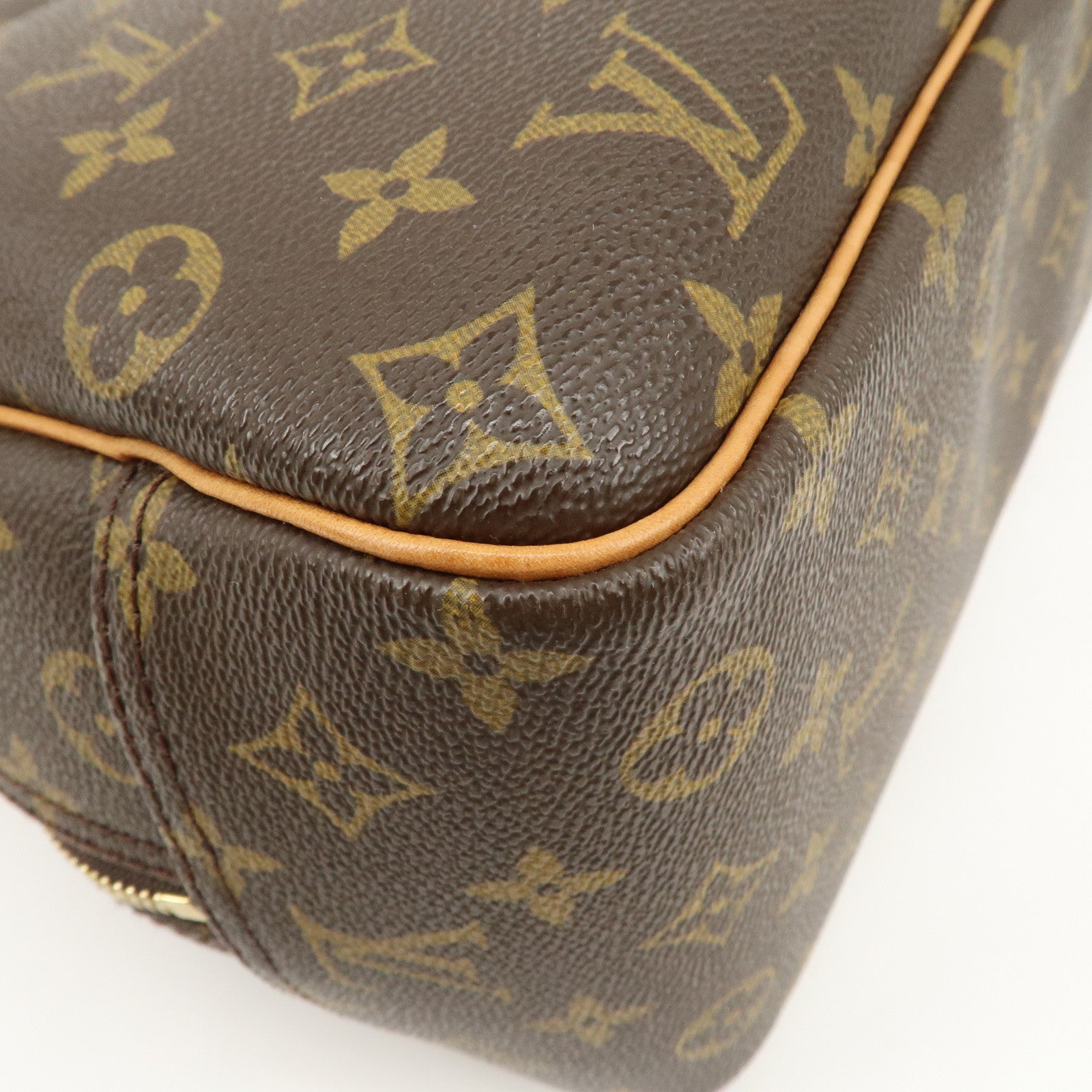 Louis Vuitton Monogram Deauville Hand Bag Brown M47270 Used