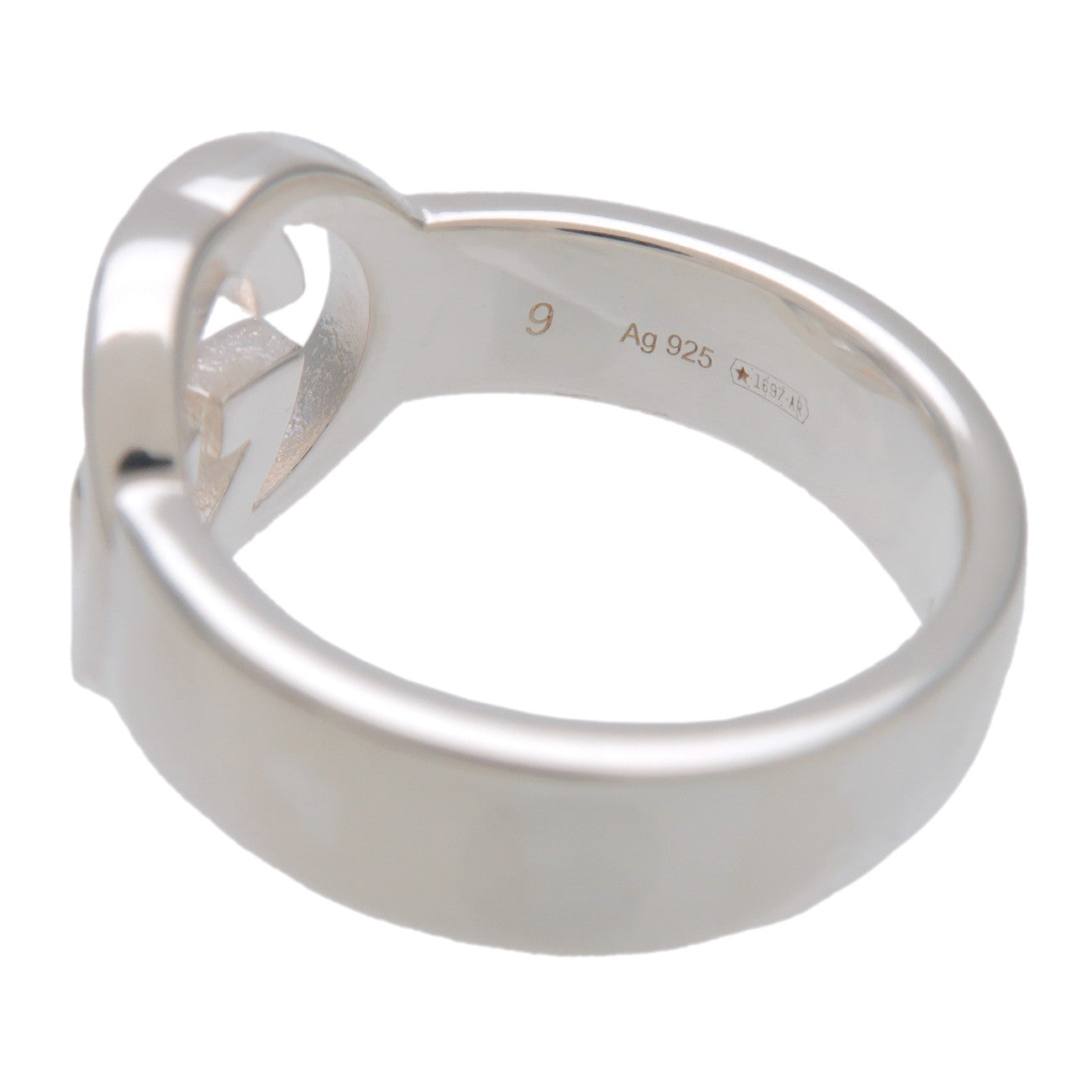 GUCCI Interlocking G Britt Ring SV925 Silver #9 US4.5-5 190483
