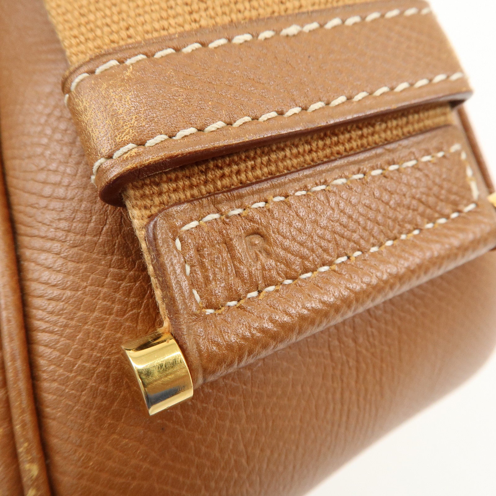 HERMES Sac Courchevel Leather Shoulder Bag A Stamped Gold