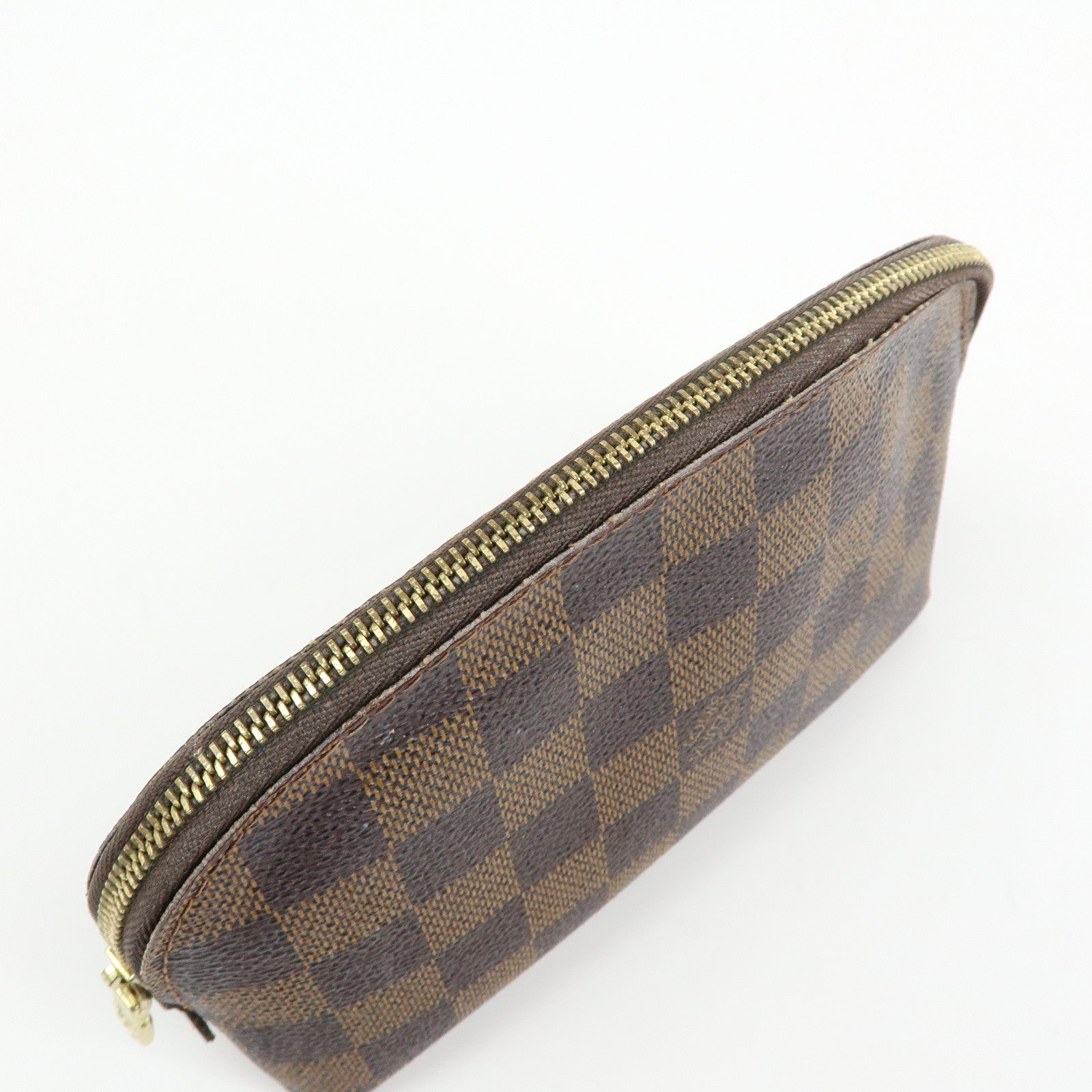 Louis Vuitton Damier Ebene Pochette Cosmetic PM Pouch Brown N47516