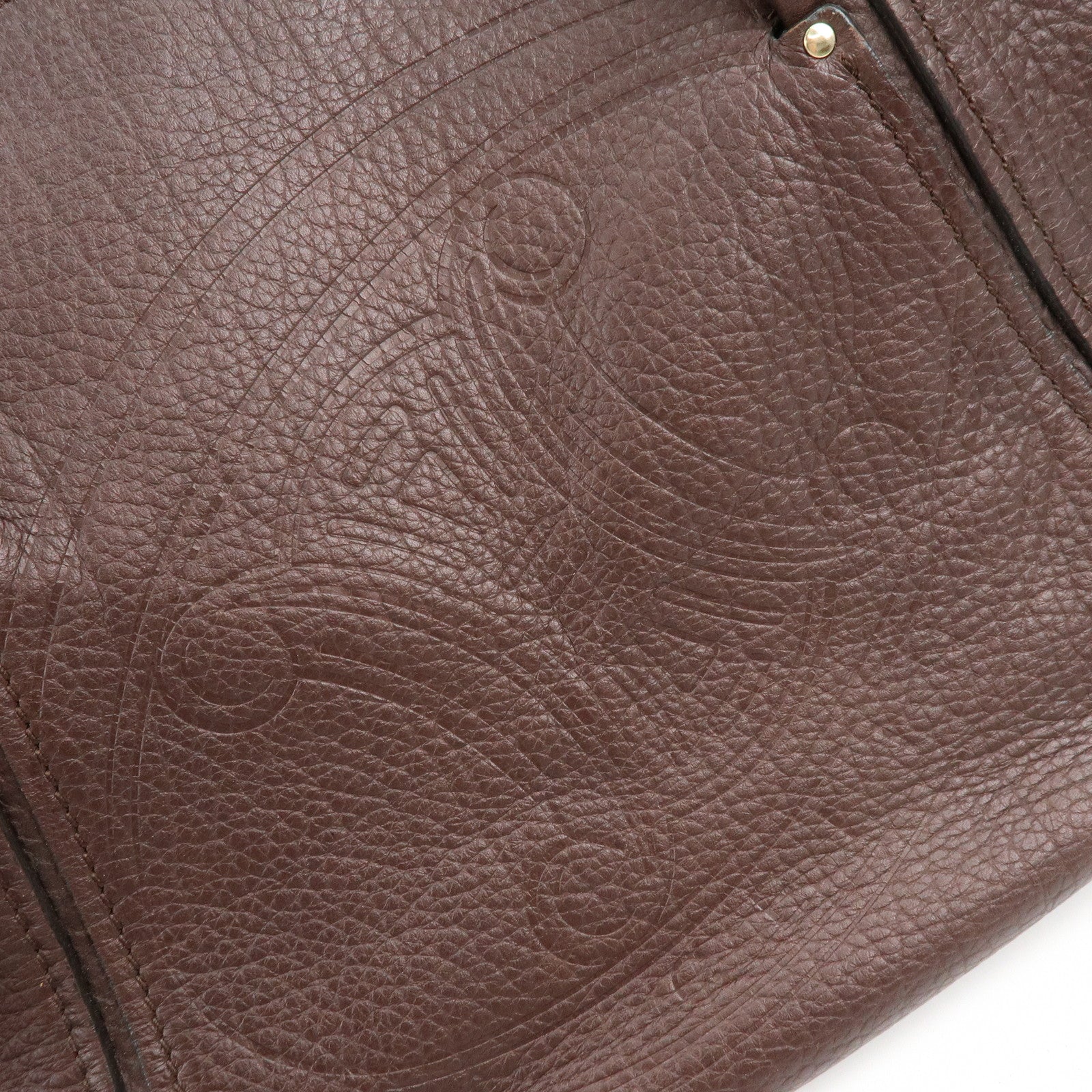 CELINE Triomphe Leather Tote Bag Hand Bag Shoulder Bag Brown