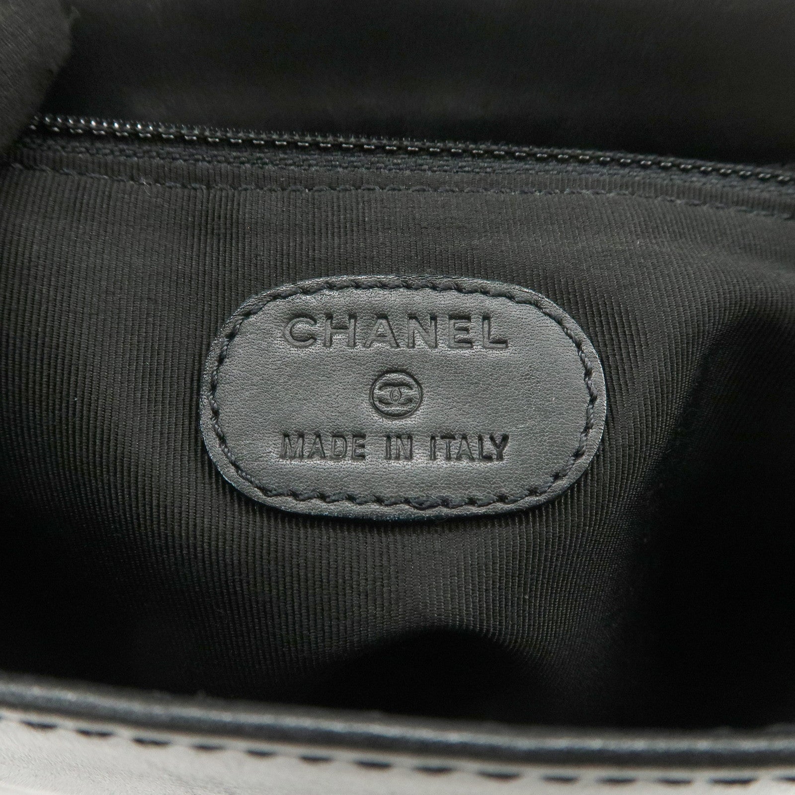 CHANEL Leather Shoulder Bag Crossbody Bag Black