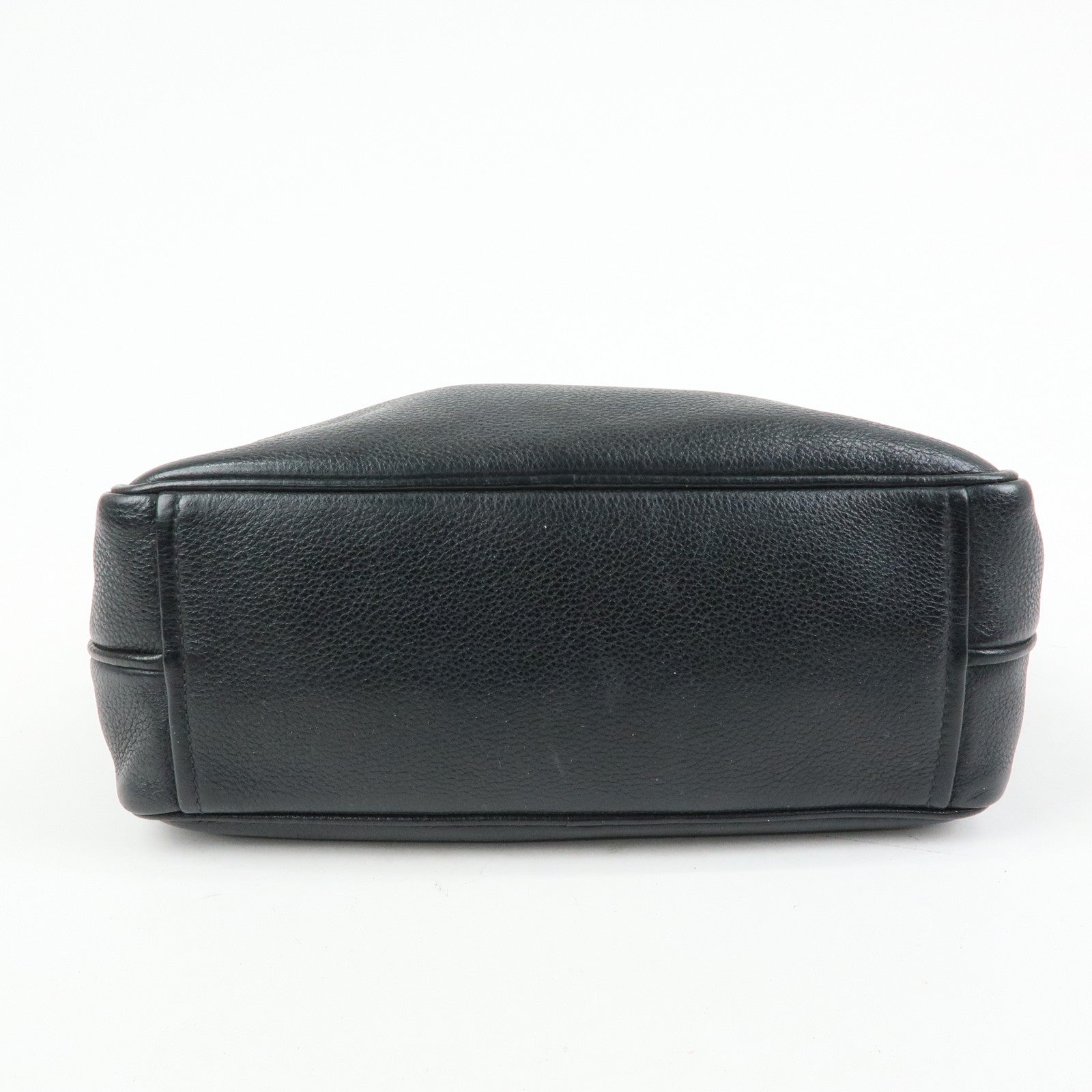 PRADA Logo Leather Shoulder Crossbody Bag Black 1BH079