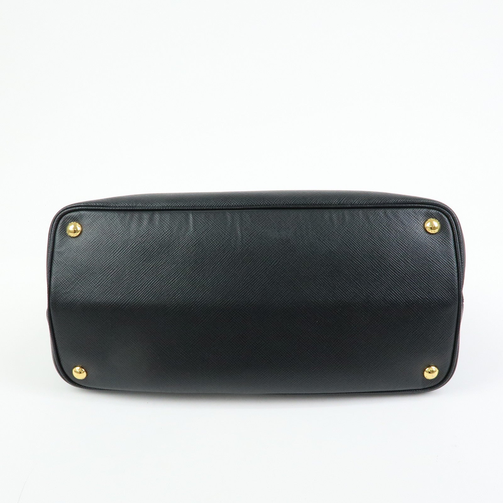 PRADA Triangle Logo Saffiano Leather Tote Bag Hand Bag Black BN2756