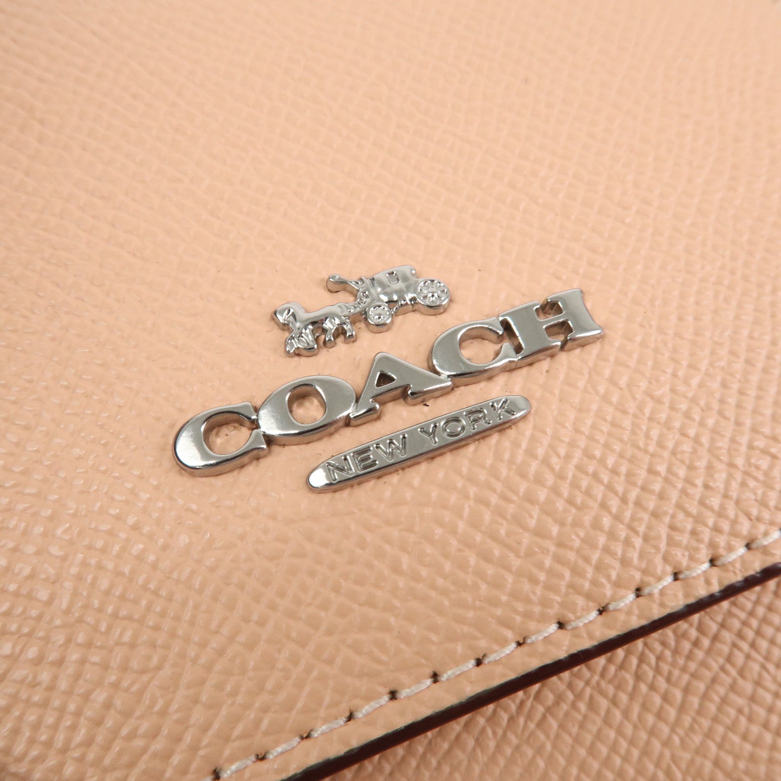 COACH Logo Leather Shoulder Bag Crossbody Bag Pink