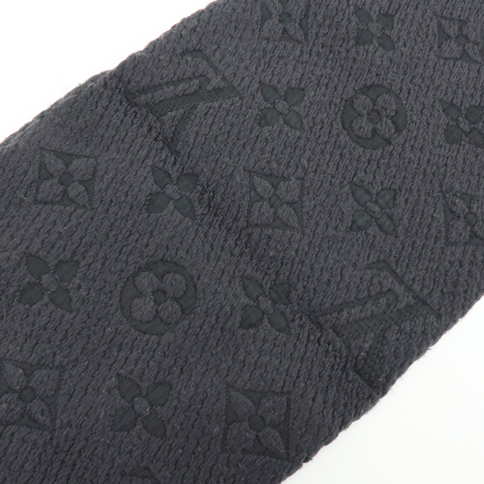Louis Vuitton Echarpe Logomania Wool Silk Scarf Black M72431