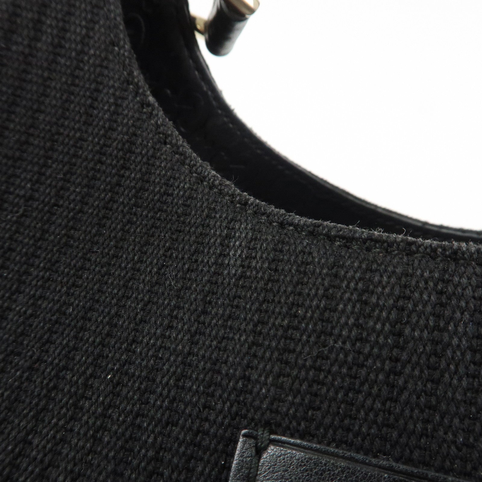 GUCCI Guccissima Leather Canvas Shoulder Bag Hand Bag Black 257265 Used