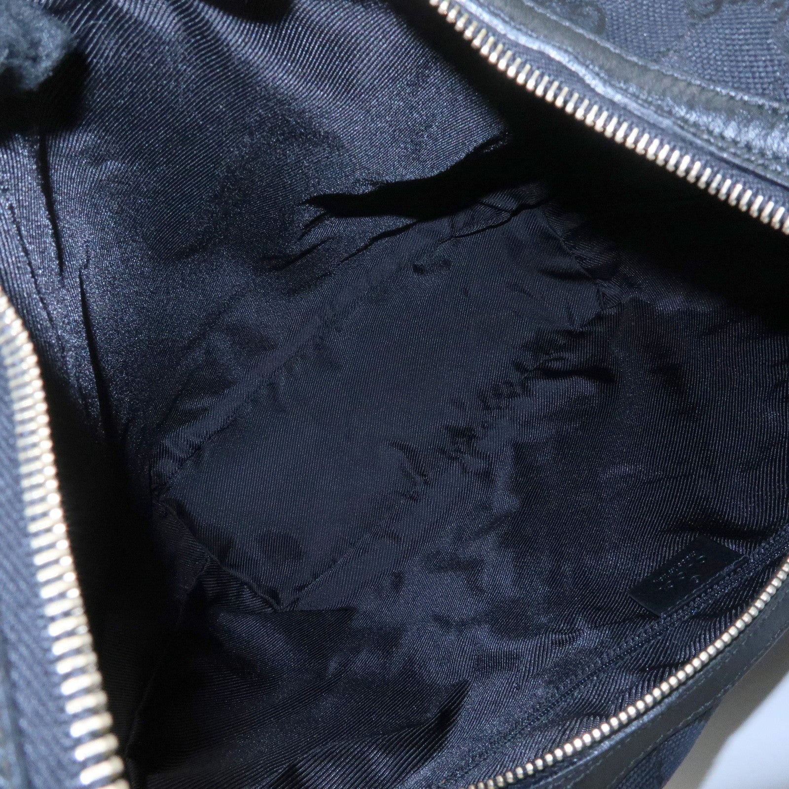 GUCCI GG Canvas Leather Shoulder Bag Hand Bag Black 001.4287