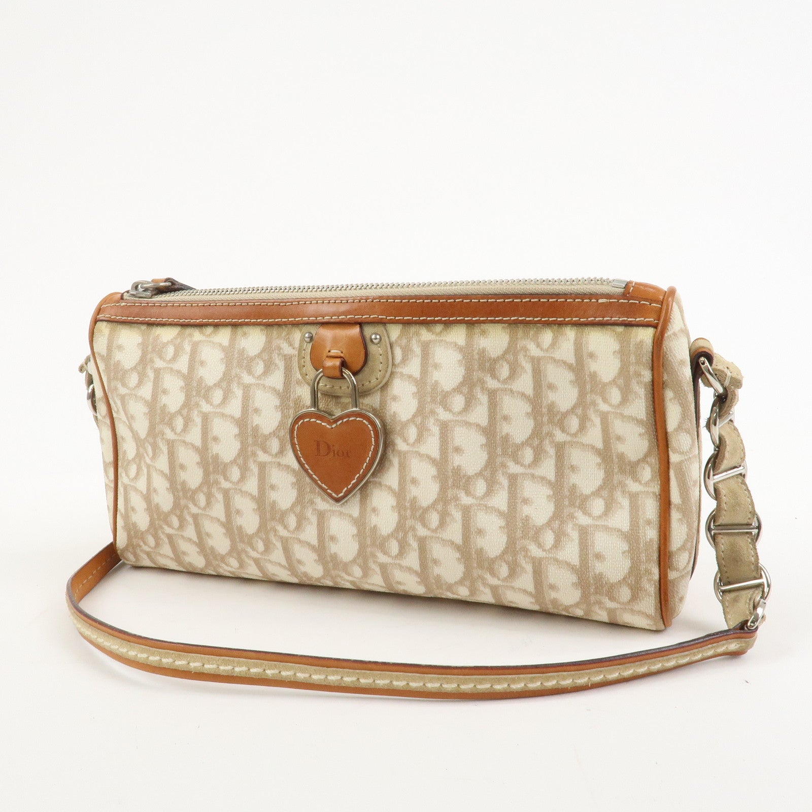 Christian Dior Trotter Romantic PVC Canvas Leather Shoulder Bag