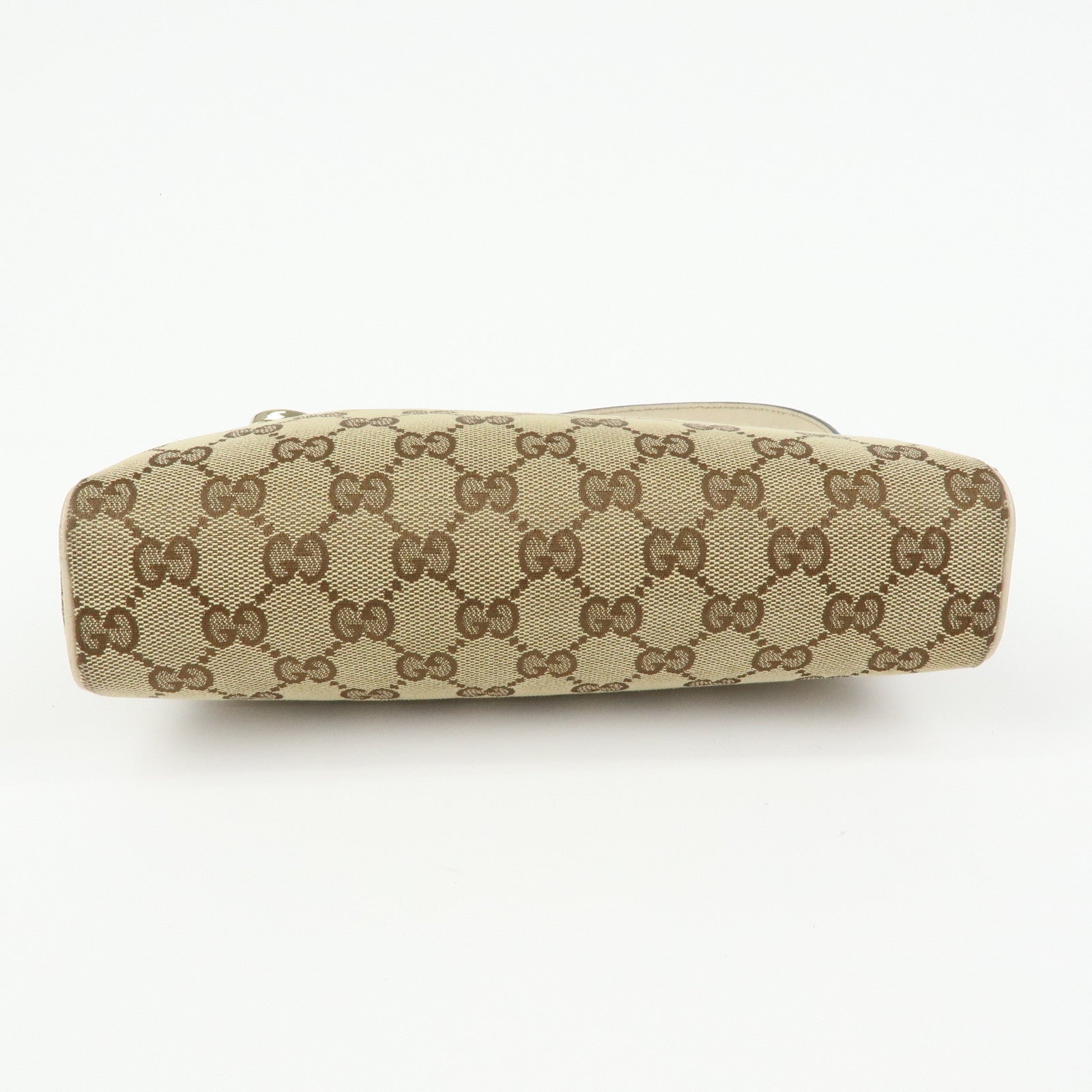 GUCCI GG Canvas Leather Hand Bag Beige Ivory 145750