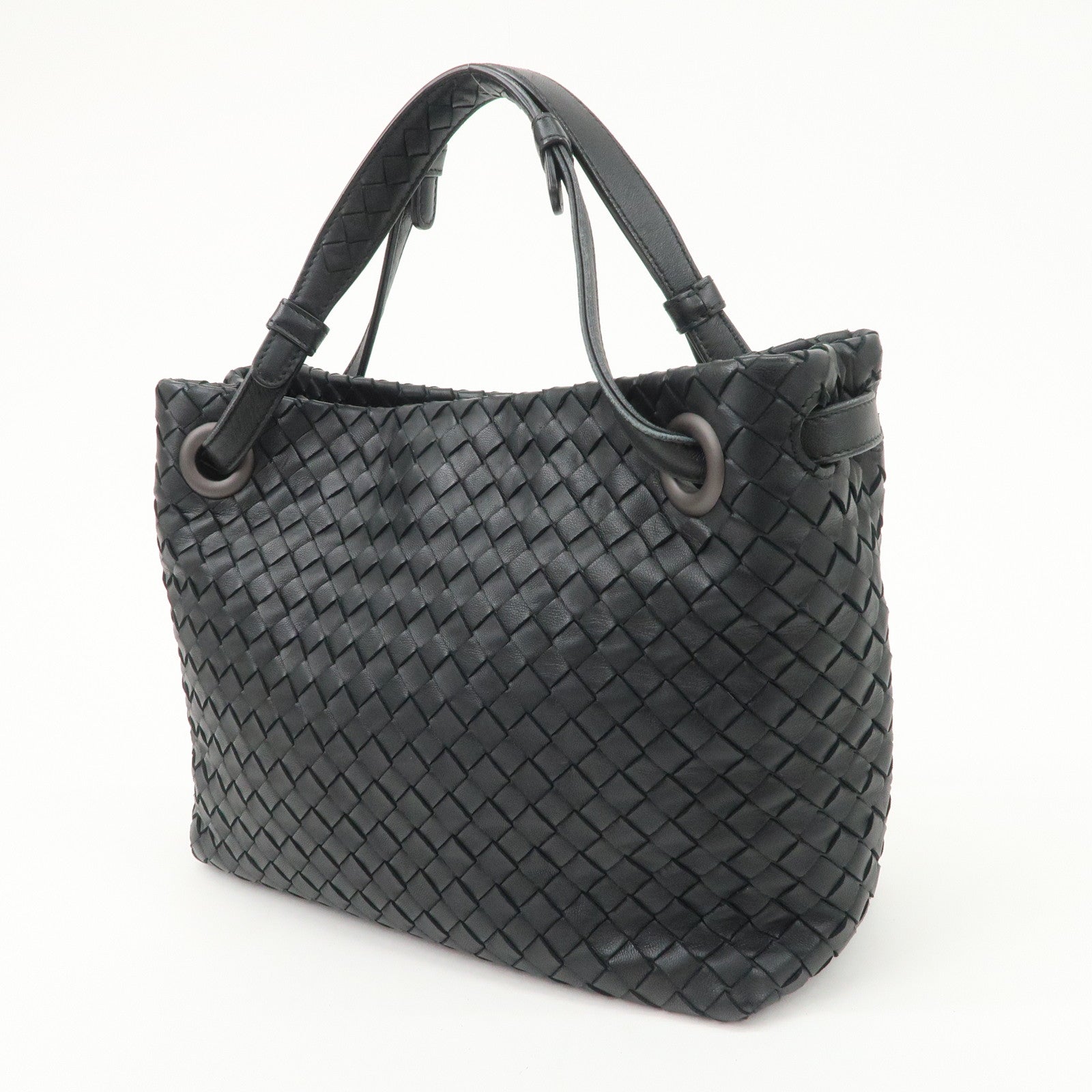 BOTTEGA VENETA Intrecciato Leather Garda Bag Hand Bag Black 405071