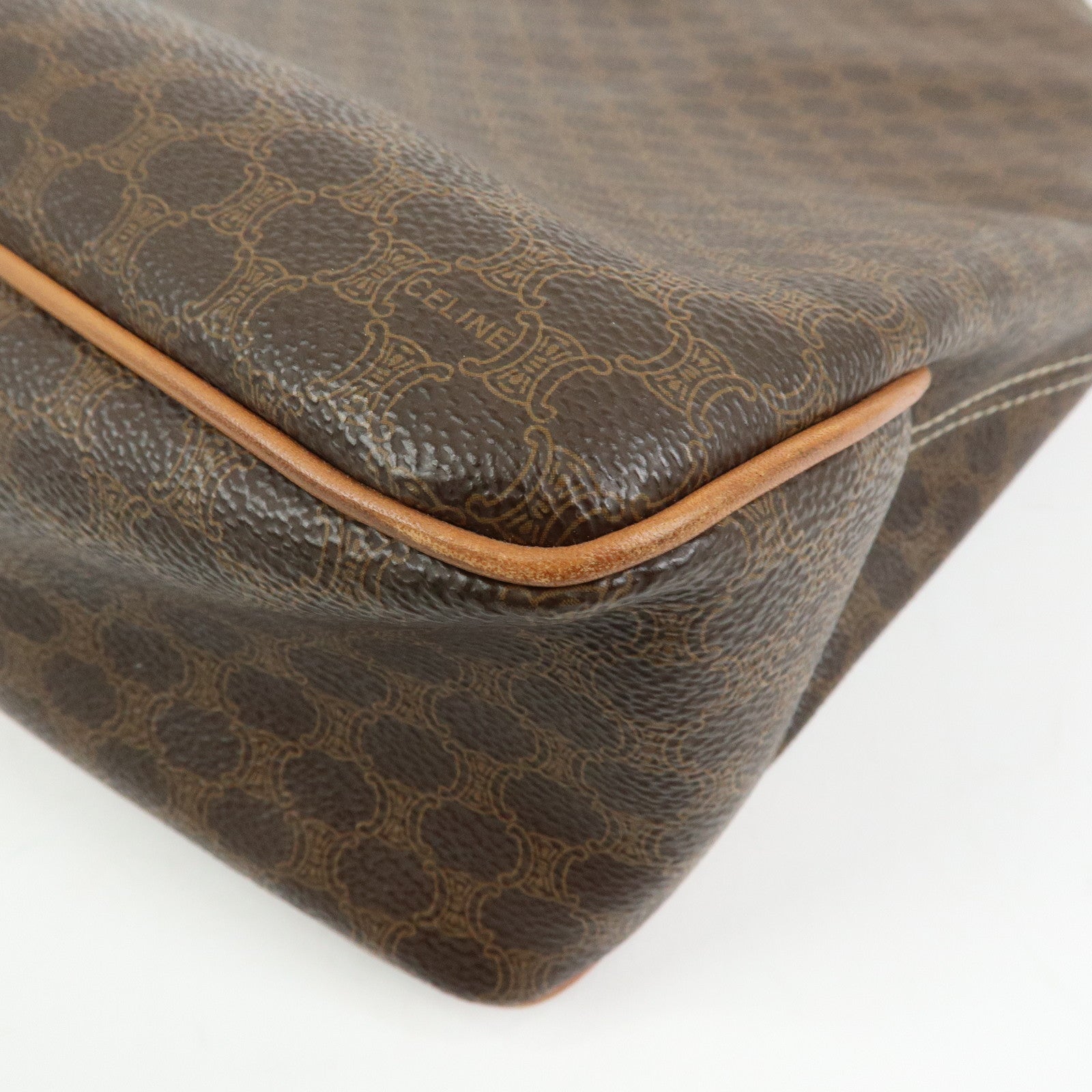 CELINE Macadam PVC Leather Tote Bag Shoulder Bag Brown