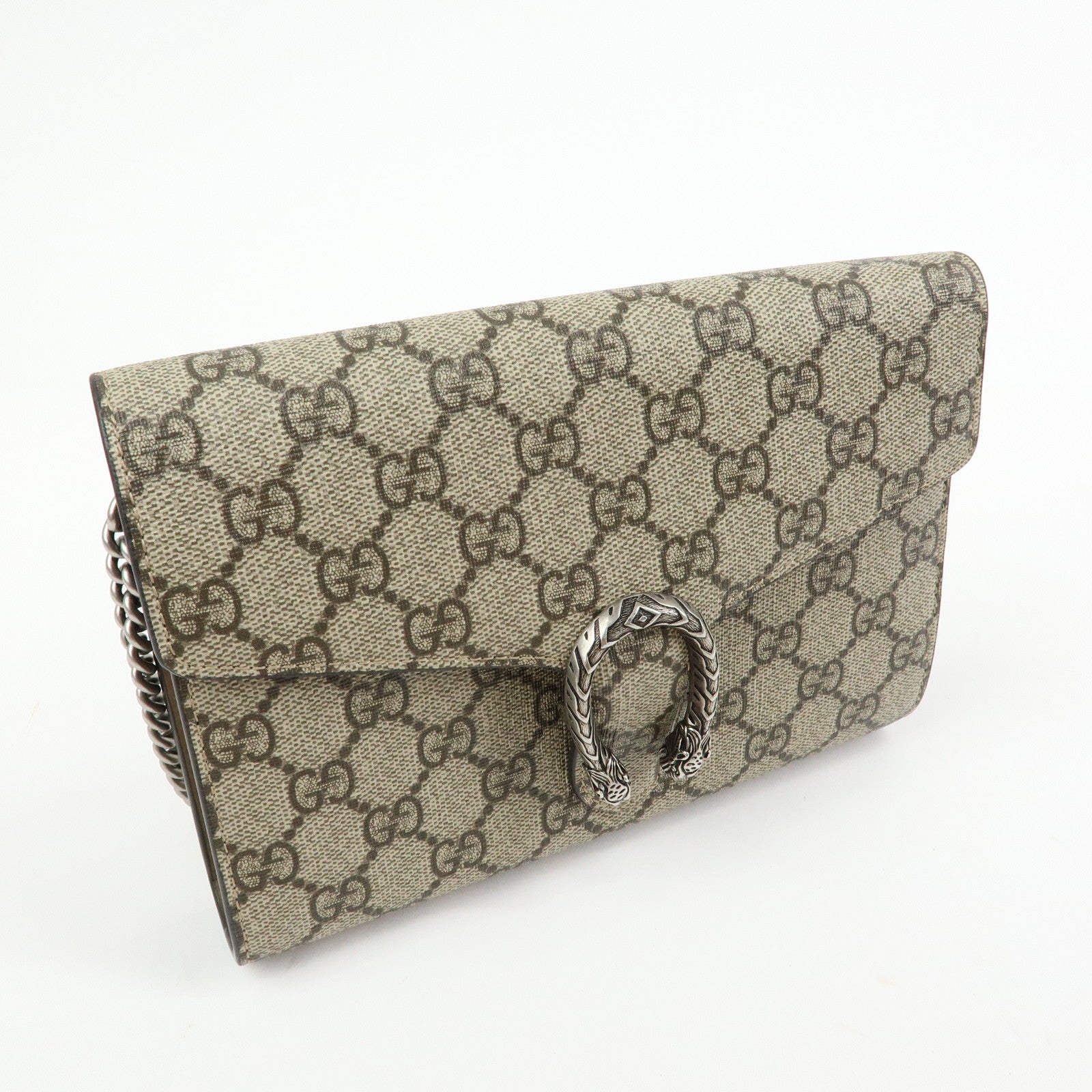 GUCCI Dionysus GG Supreme Chain Shoulder Bag Beige 401231