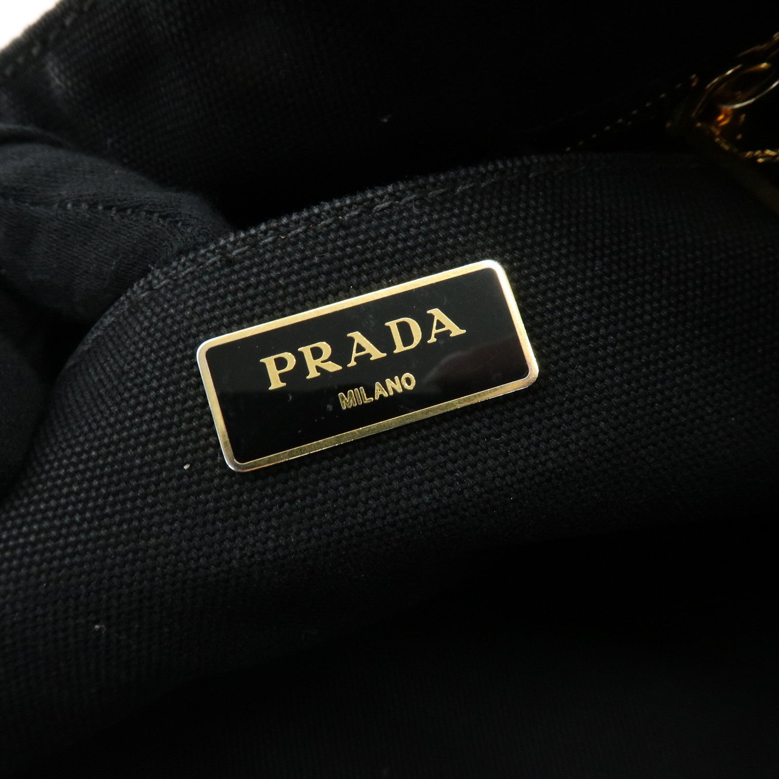 PRADA Logo Canapa Canvas 2Way Bag Tote Bag Hand Bag Black B1877G