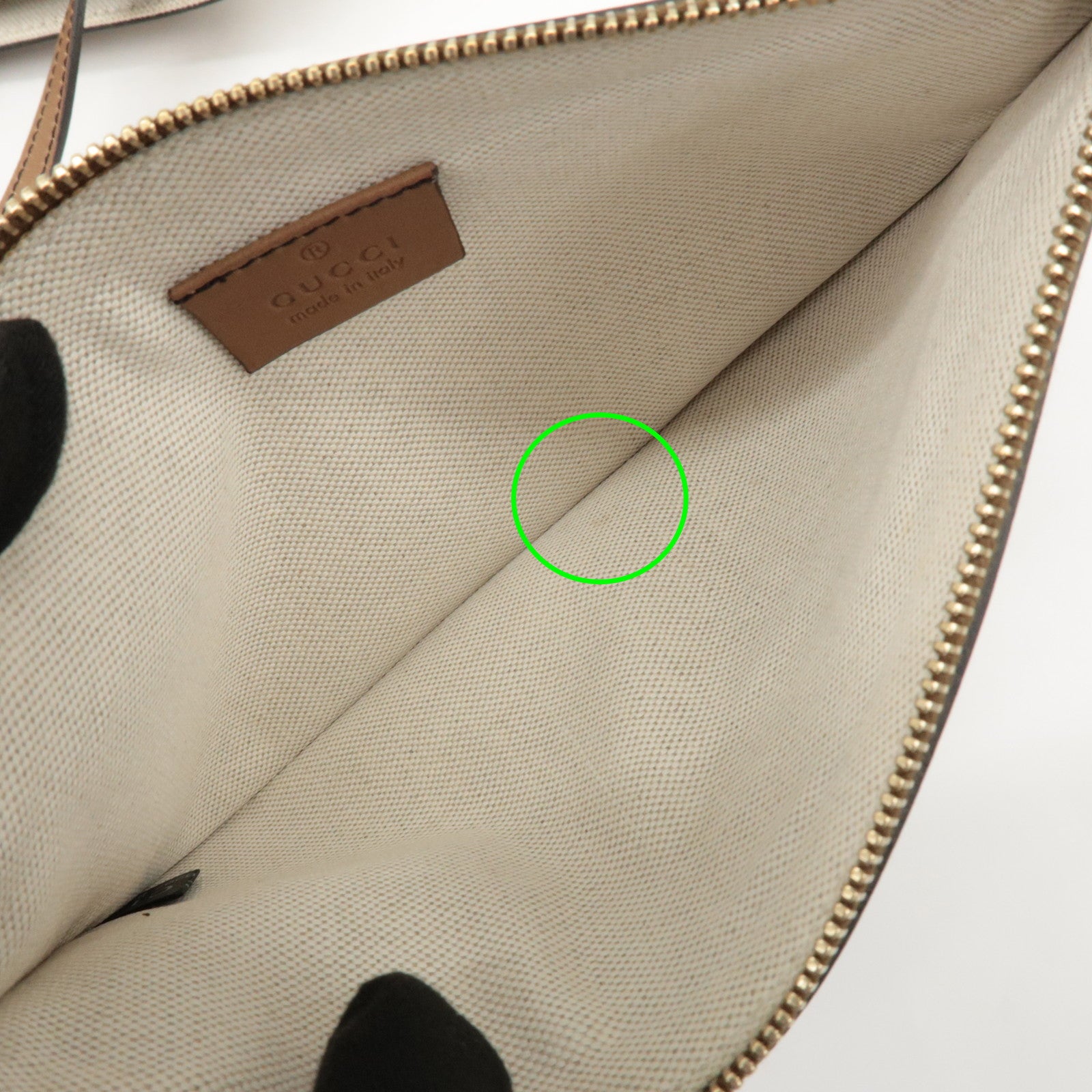 GUCCI GG Canvas Leather Tote Bag Beige Brown 247209 Used