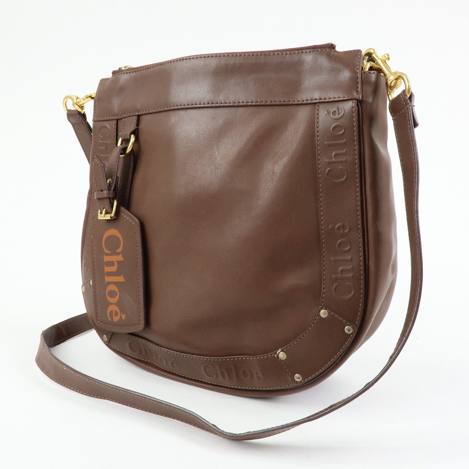Chloe Eden Leather Shoulder Bag Crossbody Bag Brown