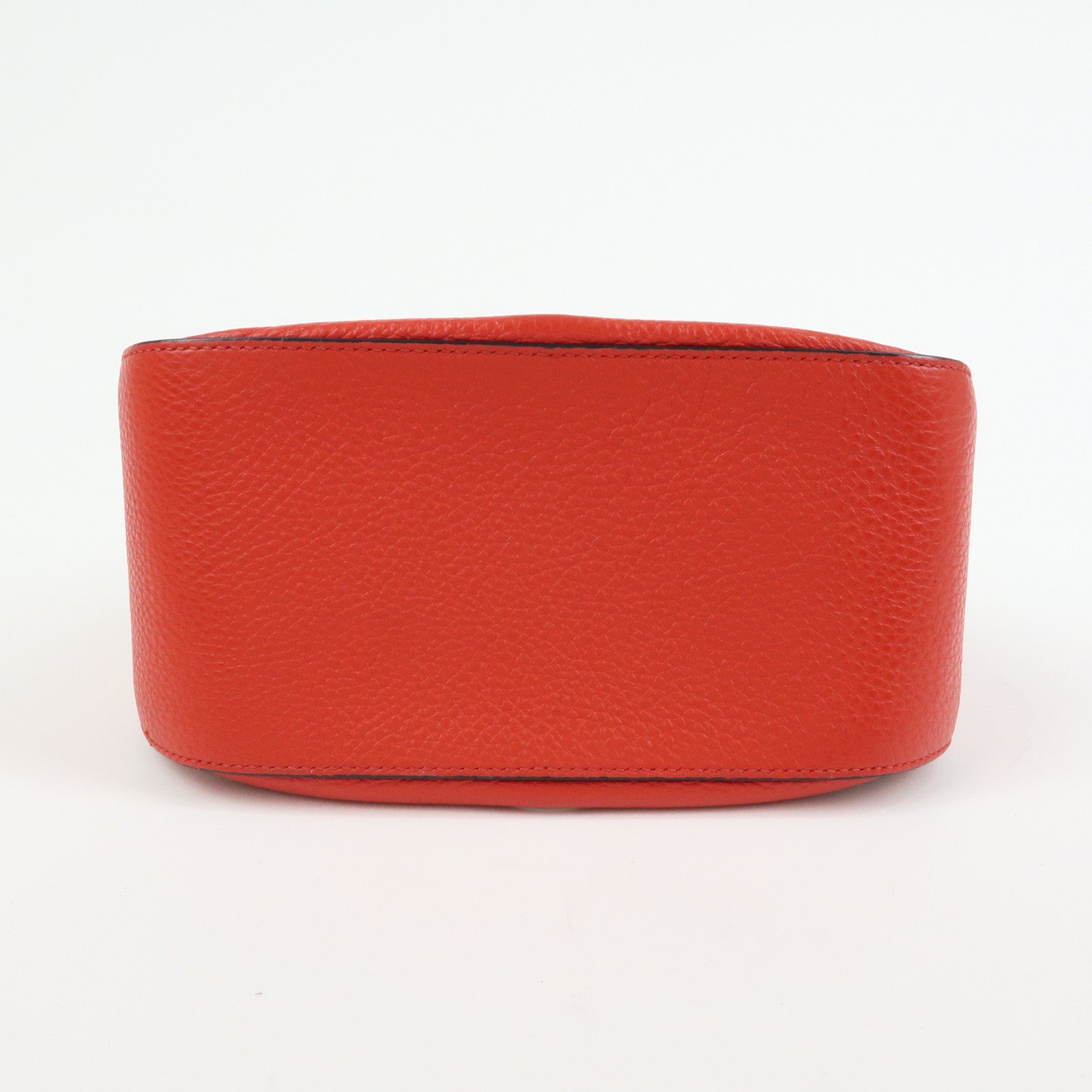PRADA Grommet Leather Chain Shoulder Bag Hand Bag Red