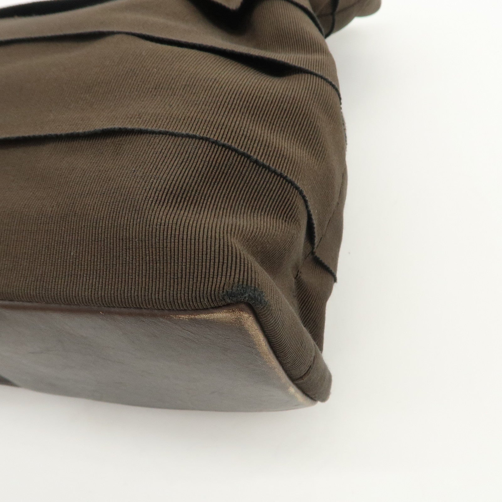 Ferragamo Vara Logo Canvas Tote Bag Shoulder Bag Brown