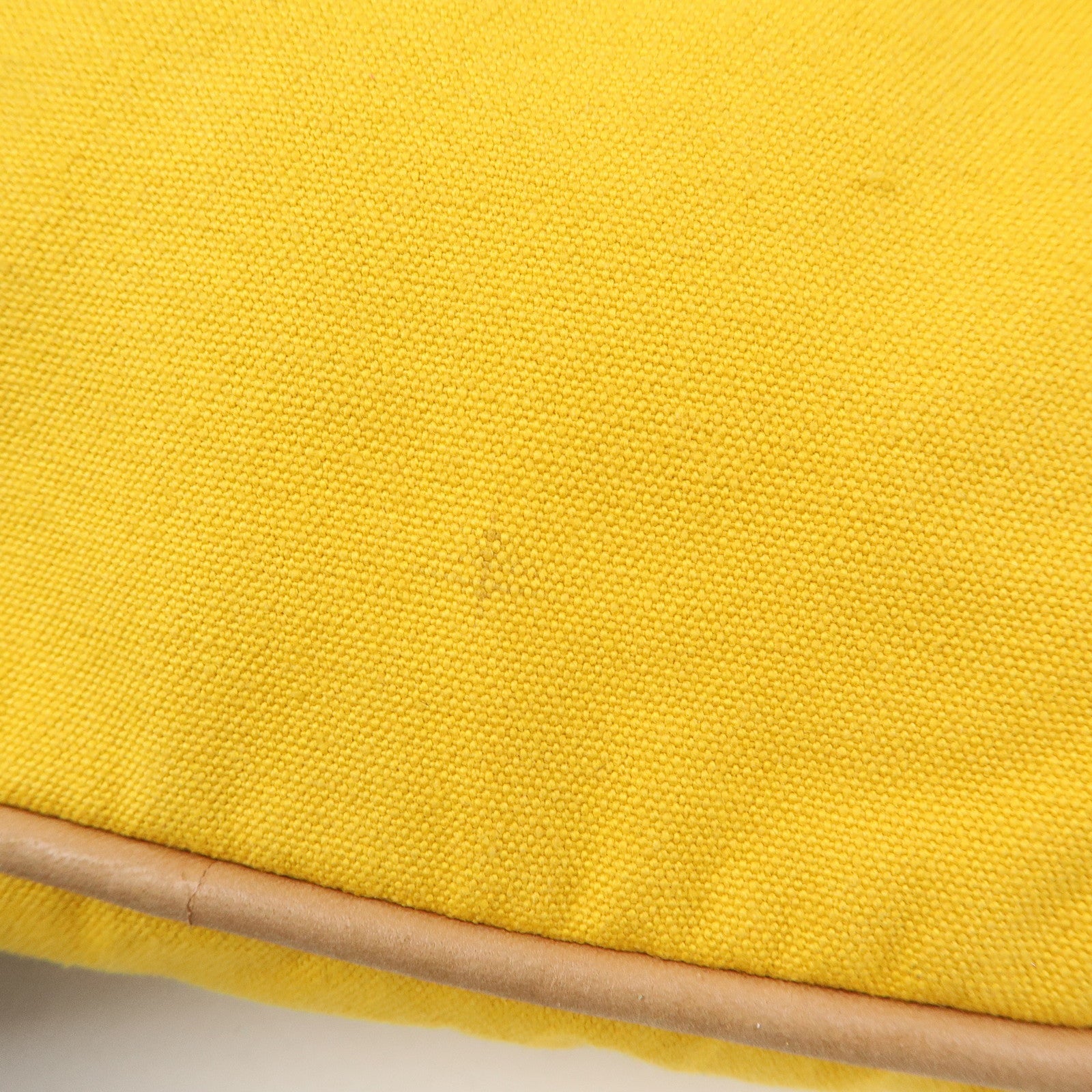 HERMES Bolide MM Canvas Leather Pouch Cosmetic Pouch Yellow