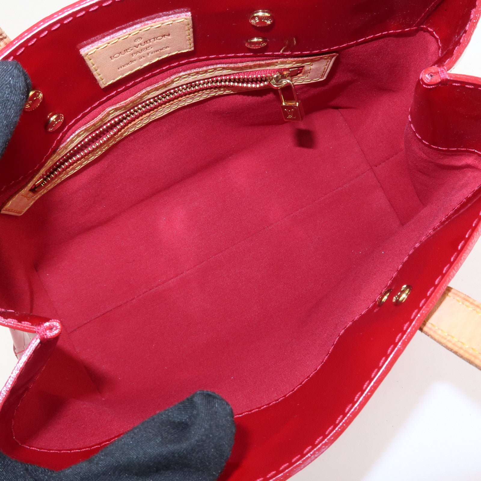 Louis Vuitton Monogram Vernis Lead PM Hand Bag Red M91990