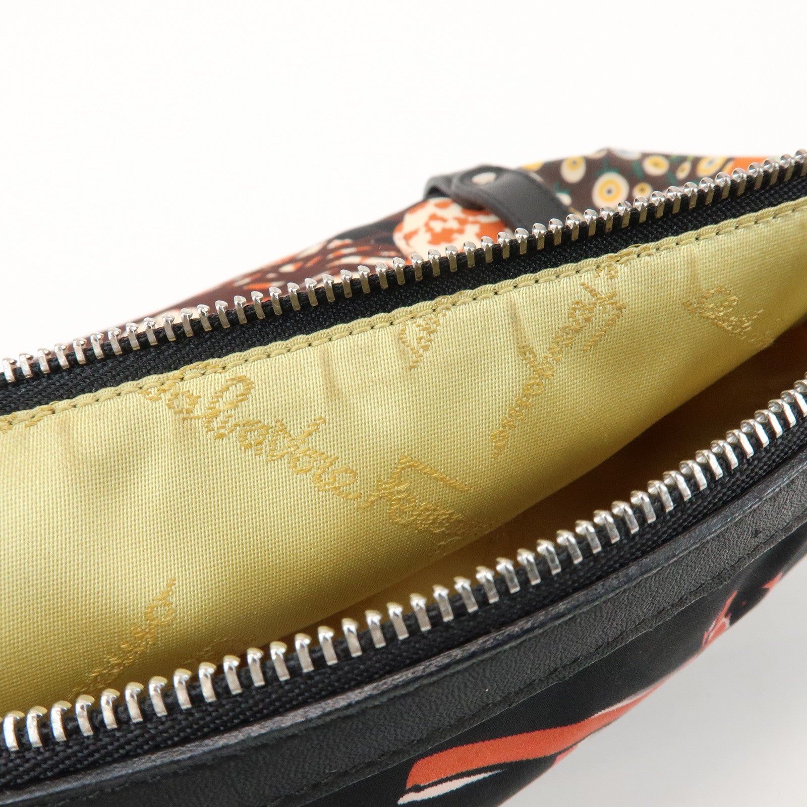 Ferragamo Nylon Leather Shoulder Bag Black Multicolor Animal