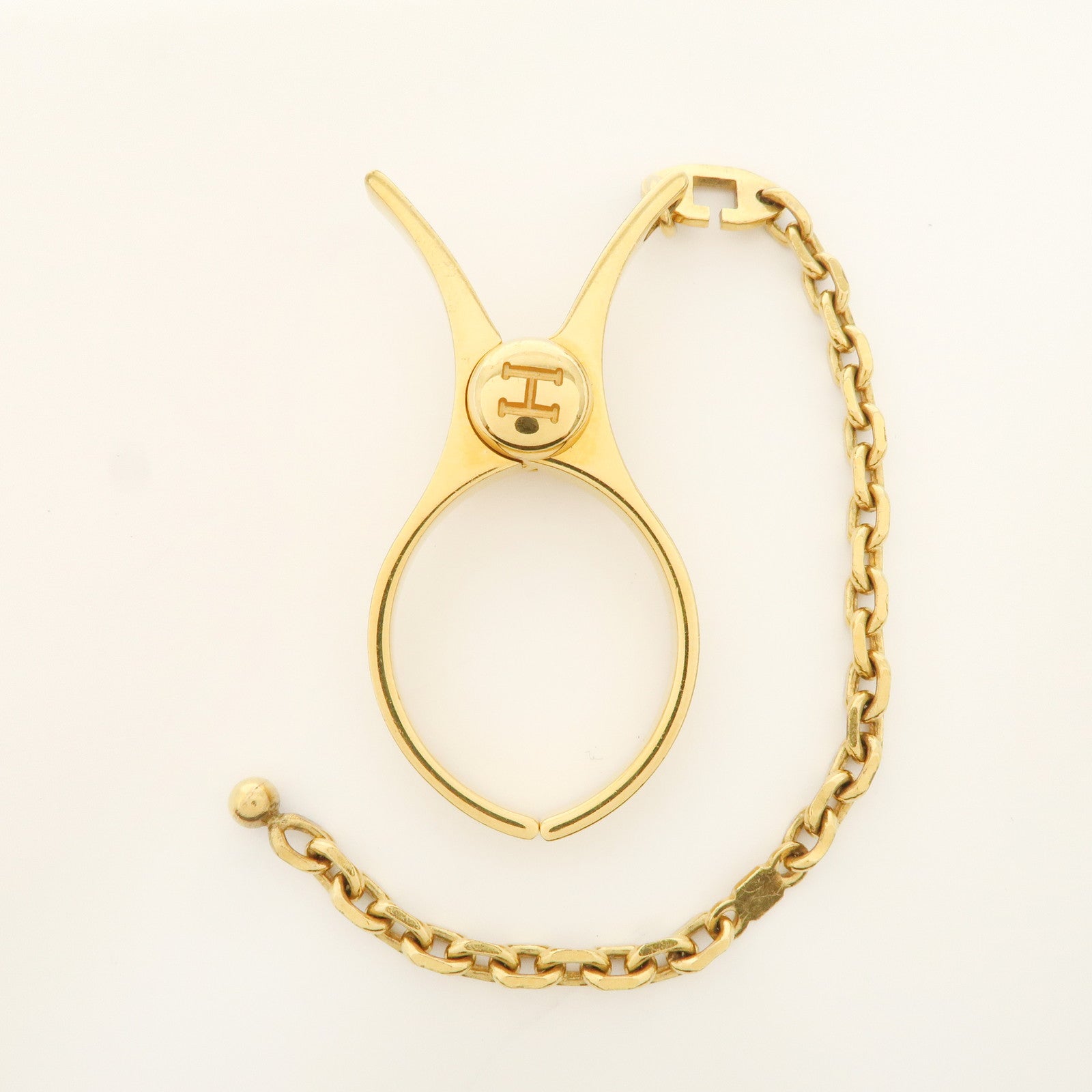 HERMES Filou Metal Glove Holder Charm Gold 000833G