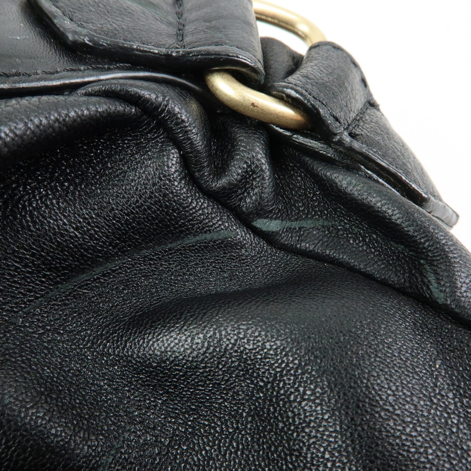 Chloe See by Chloe Leather Shoulder Bag Hand Bag Black