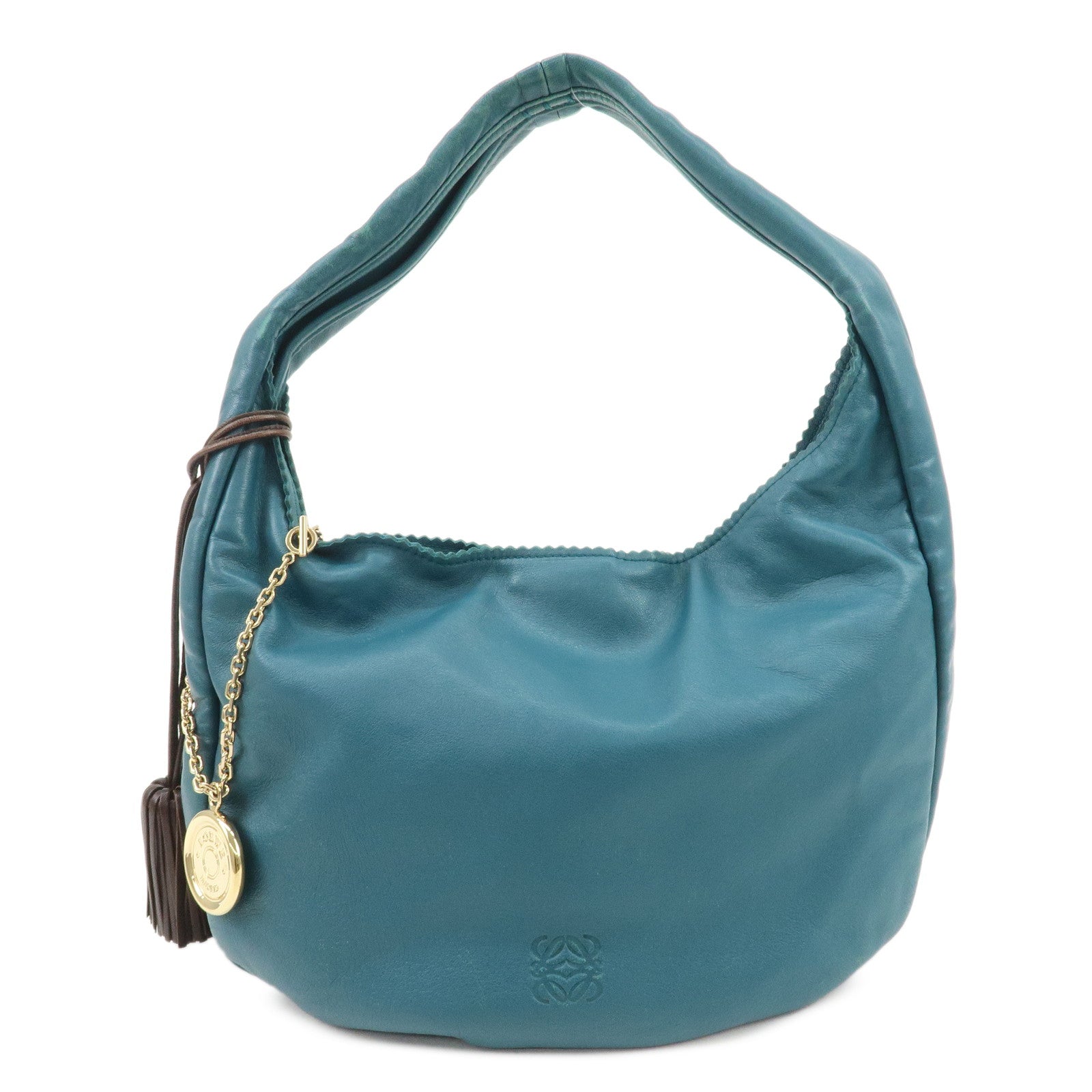 LOEWE Viento 30 Leather Shoulder Bag Hand Bag Blue