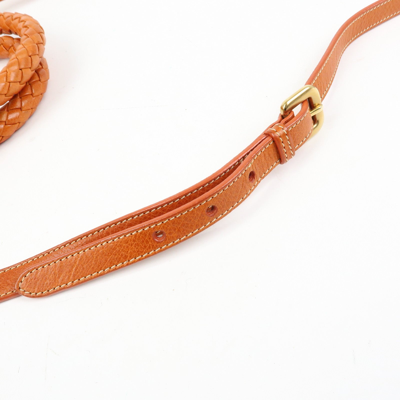 PRADA Triangle Logo Nylon Leather 2Way Bag Hand Bag Orange