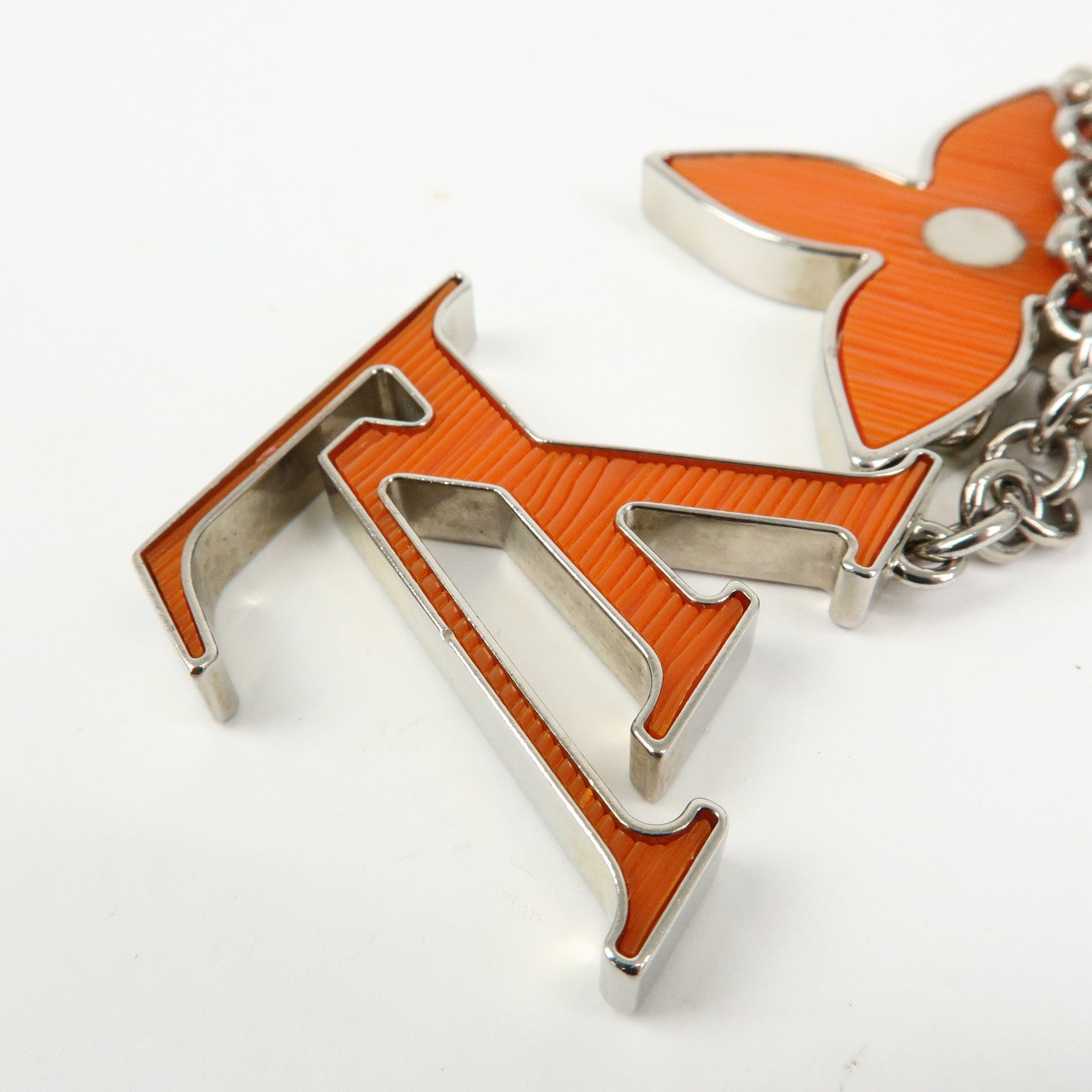 Louis Vuitton Bijou Sac Chaine Fleur d'Epi Orange Silver M66468