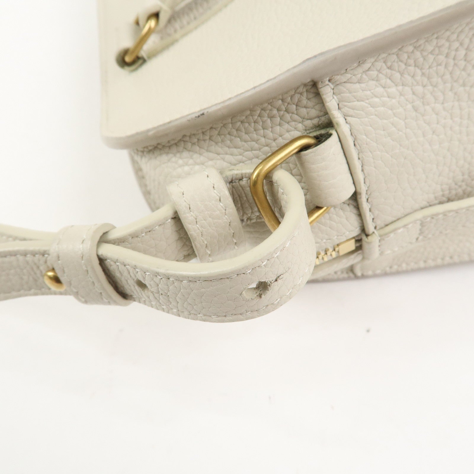 SAINT LAURENT Duffle Lock Leather 2Way Bag Hand Beige