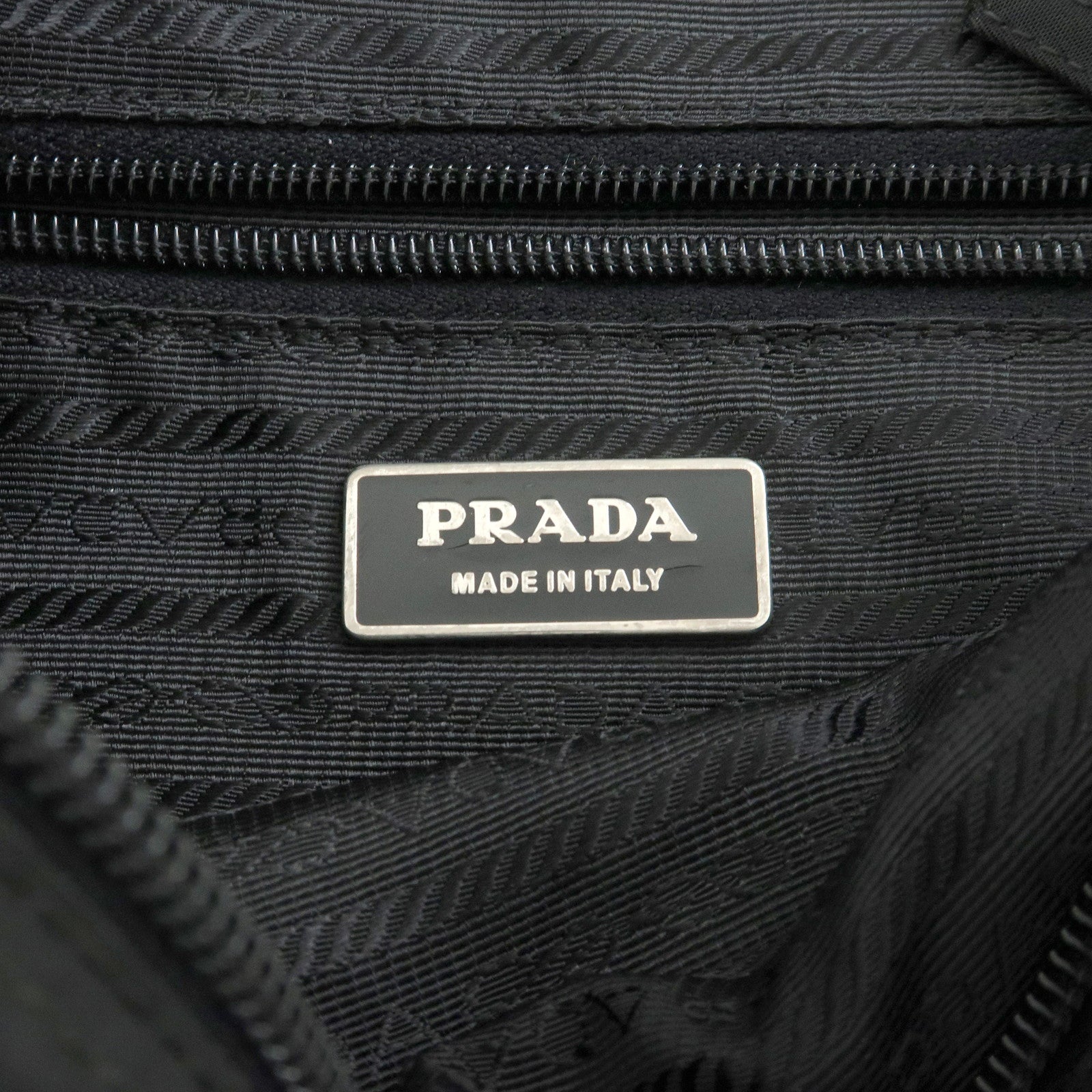 PRADA Triangle Logo Nylon Shoulder Bag Crossbody Bag Black BT0166