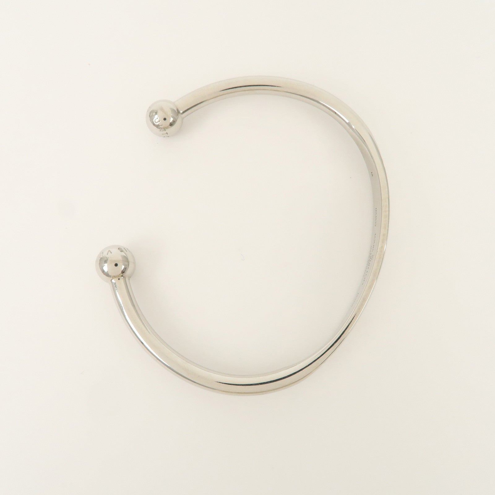 Louis Vuitton Monogram Jonc Metal Bracelet Bangle Silver M64839