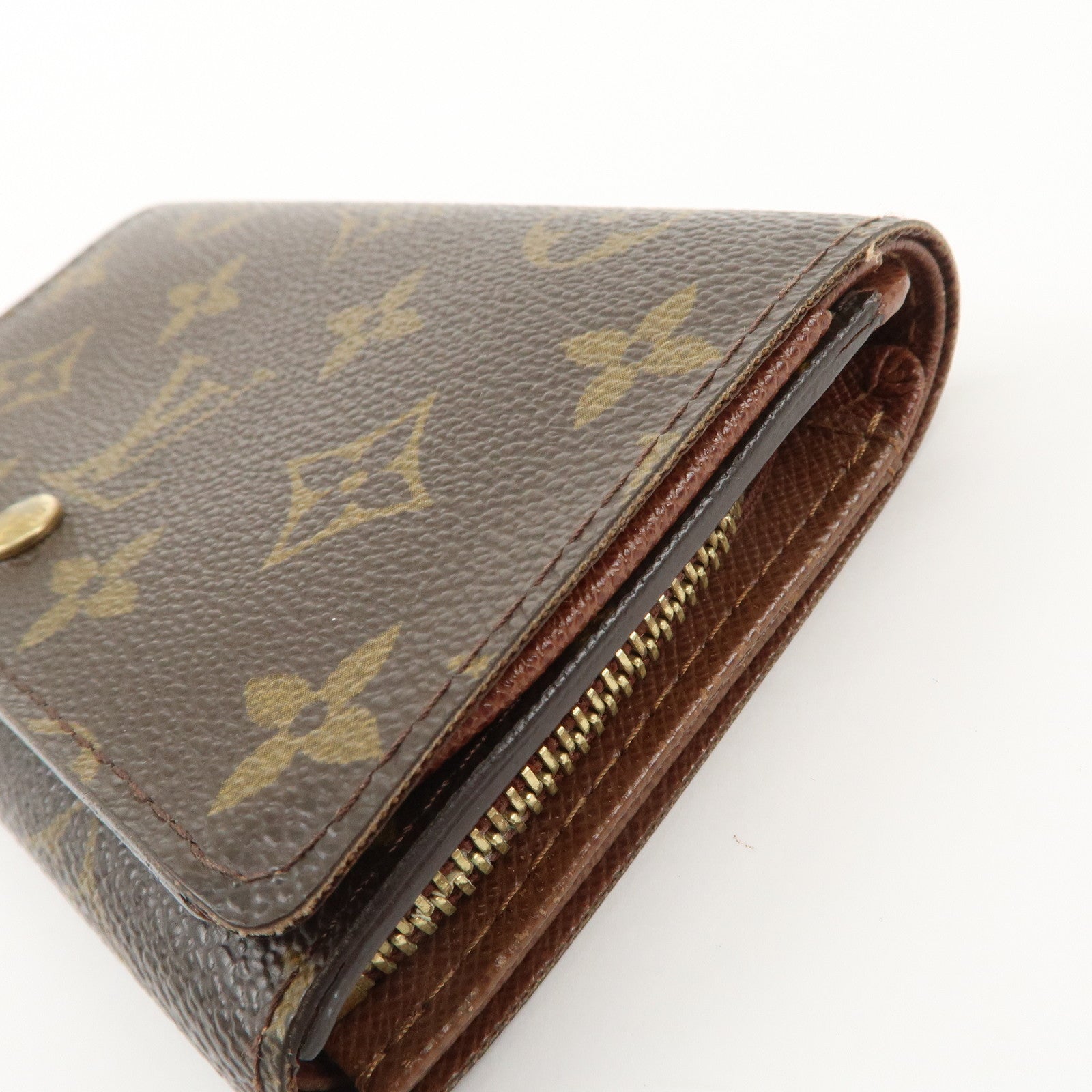 Louis Vuitton Monogram Porte Monnaie Billets Tresor Wallet M6173 Used