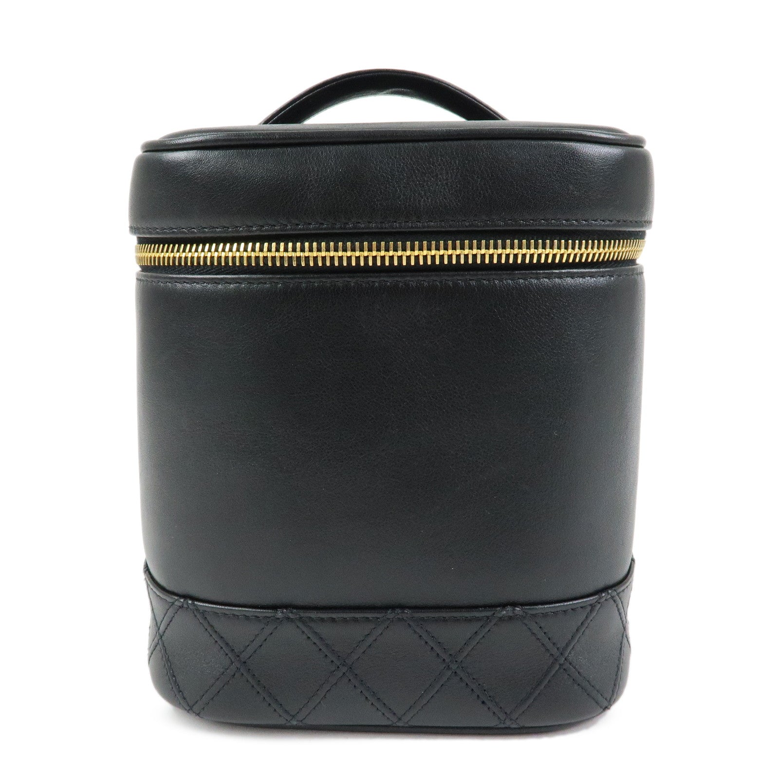 CHANEL COCO Mark Bicolore Lamb Skin Vanity Bag Hand Bag A01619