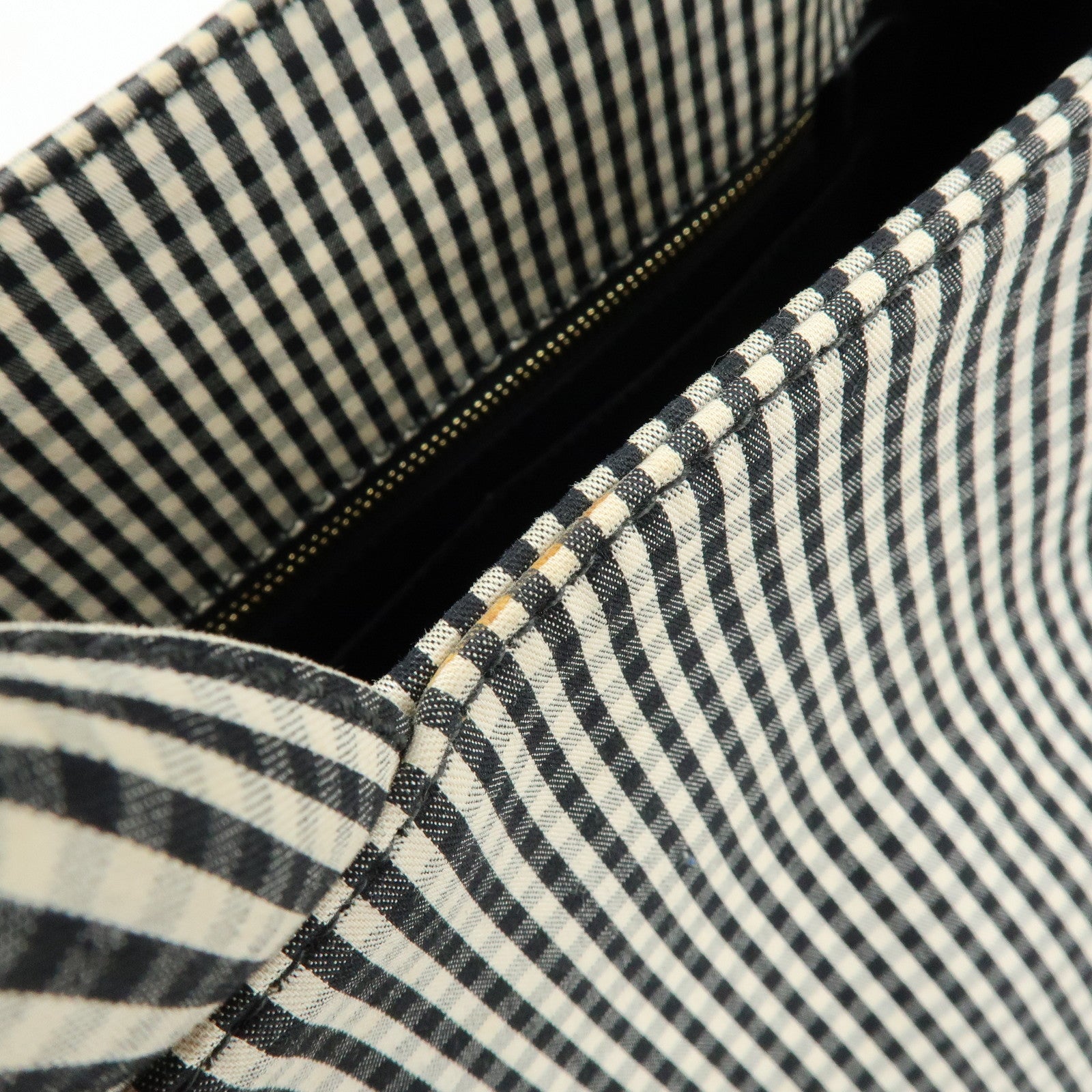 PRADA Canapa Canvas 2Way Bag Hand Bag Shoulder Bag Black Ivory