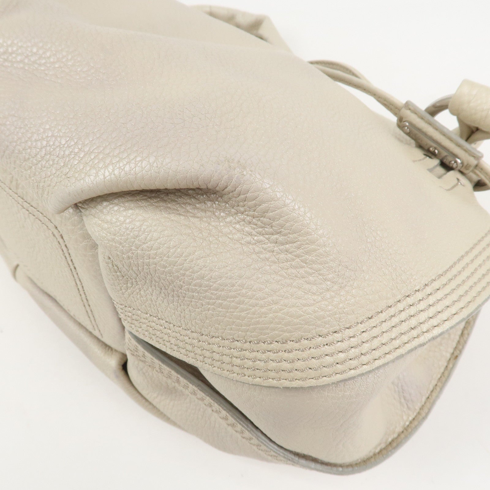 CELINE Bitter Sweet Leather Shoulder Bag Hand Bag Ivory