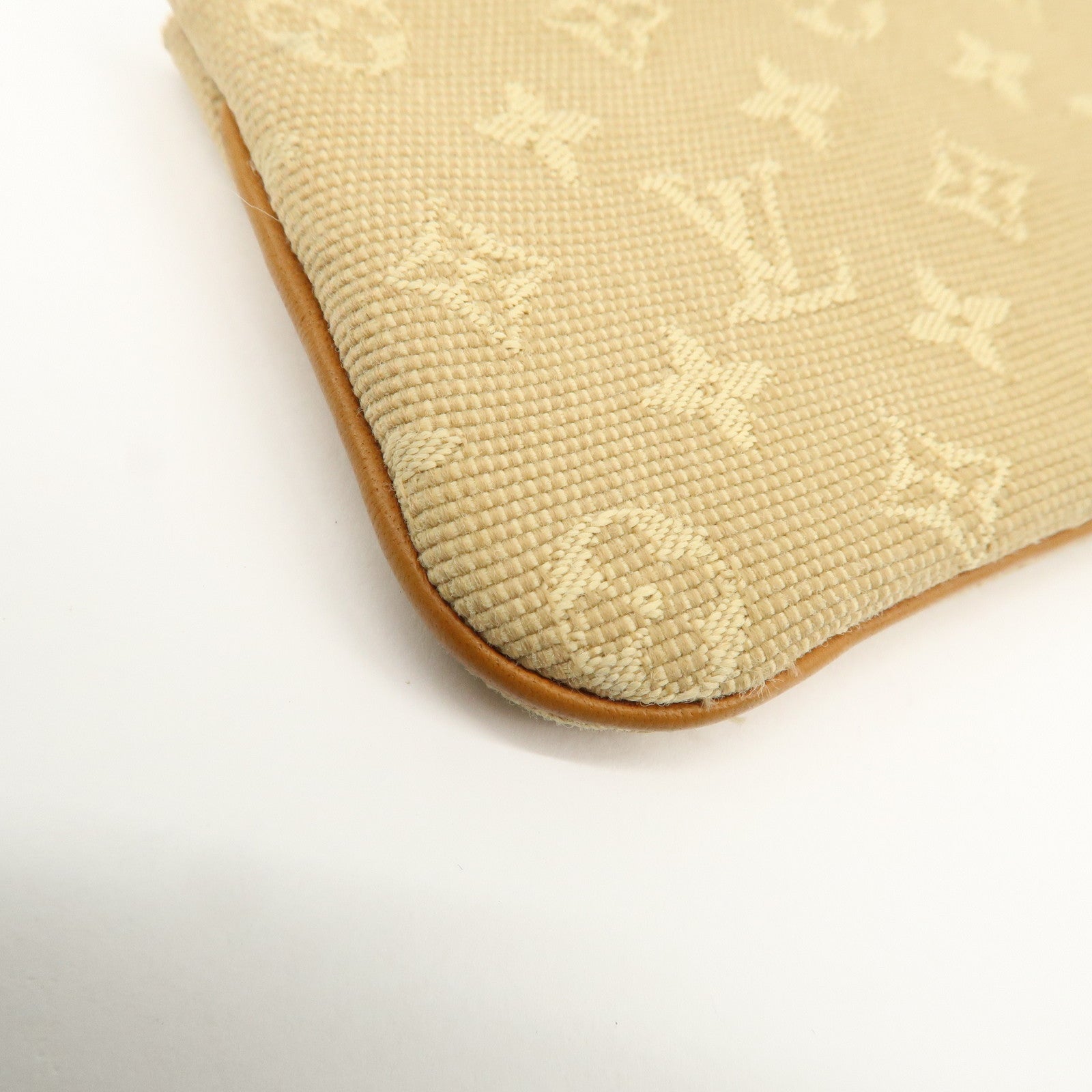 Louis Vuitton Monogram Mini Lin Pochette Cles Coin Case Beige M92438 Used