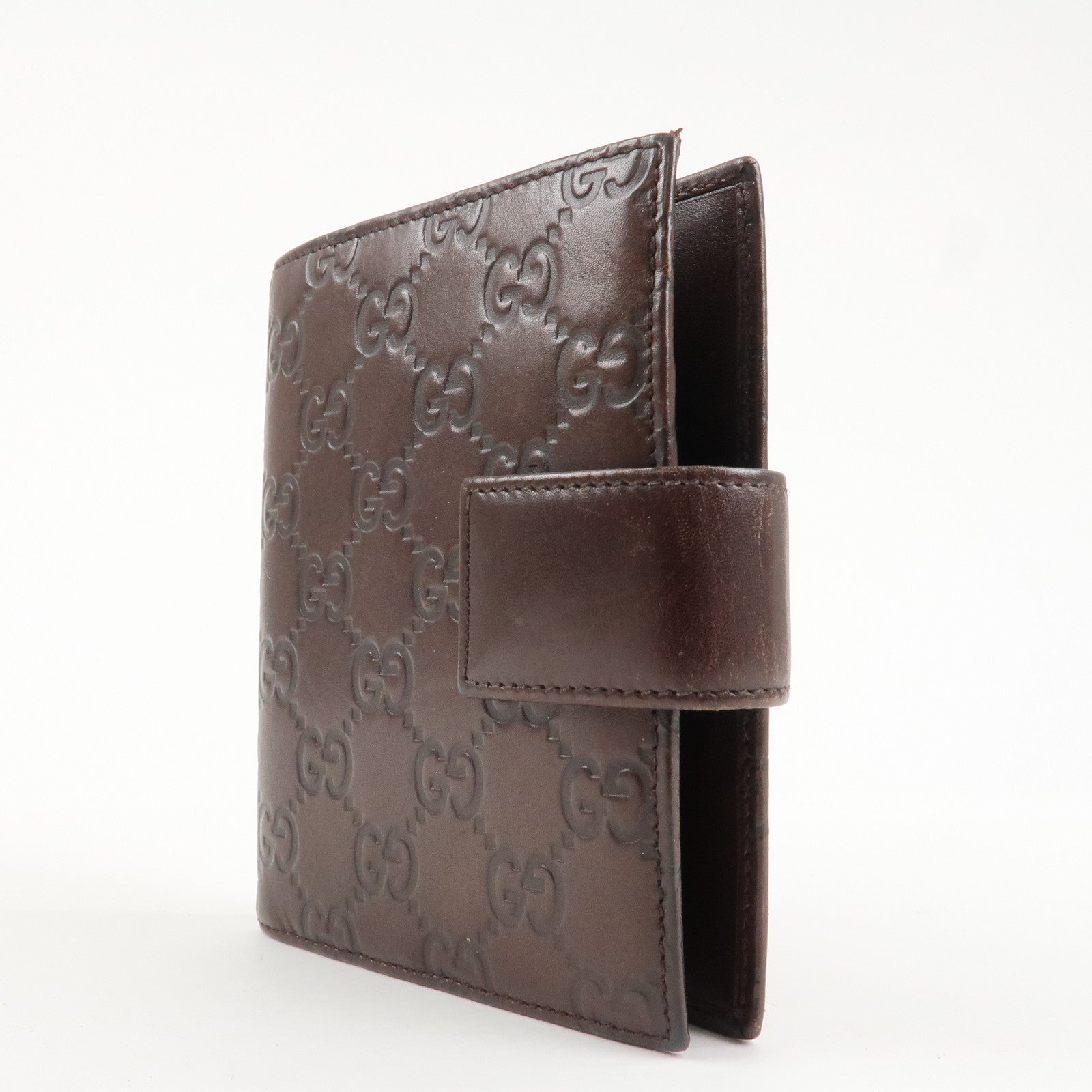 GUCCI Guccissima Leather Planner Cover Dark Brown 115240 Used
