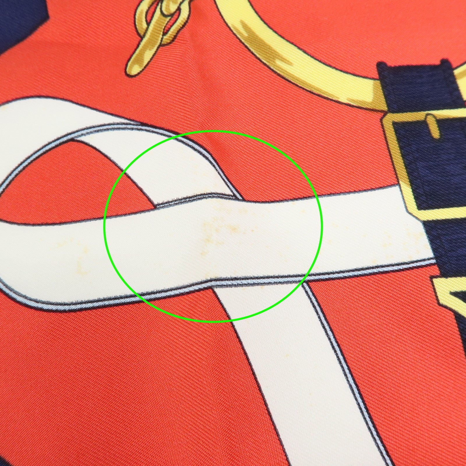 HERMES Carre 90 Silk 100% Scarf Eperon d'or Navy White Yellow Red